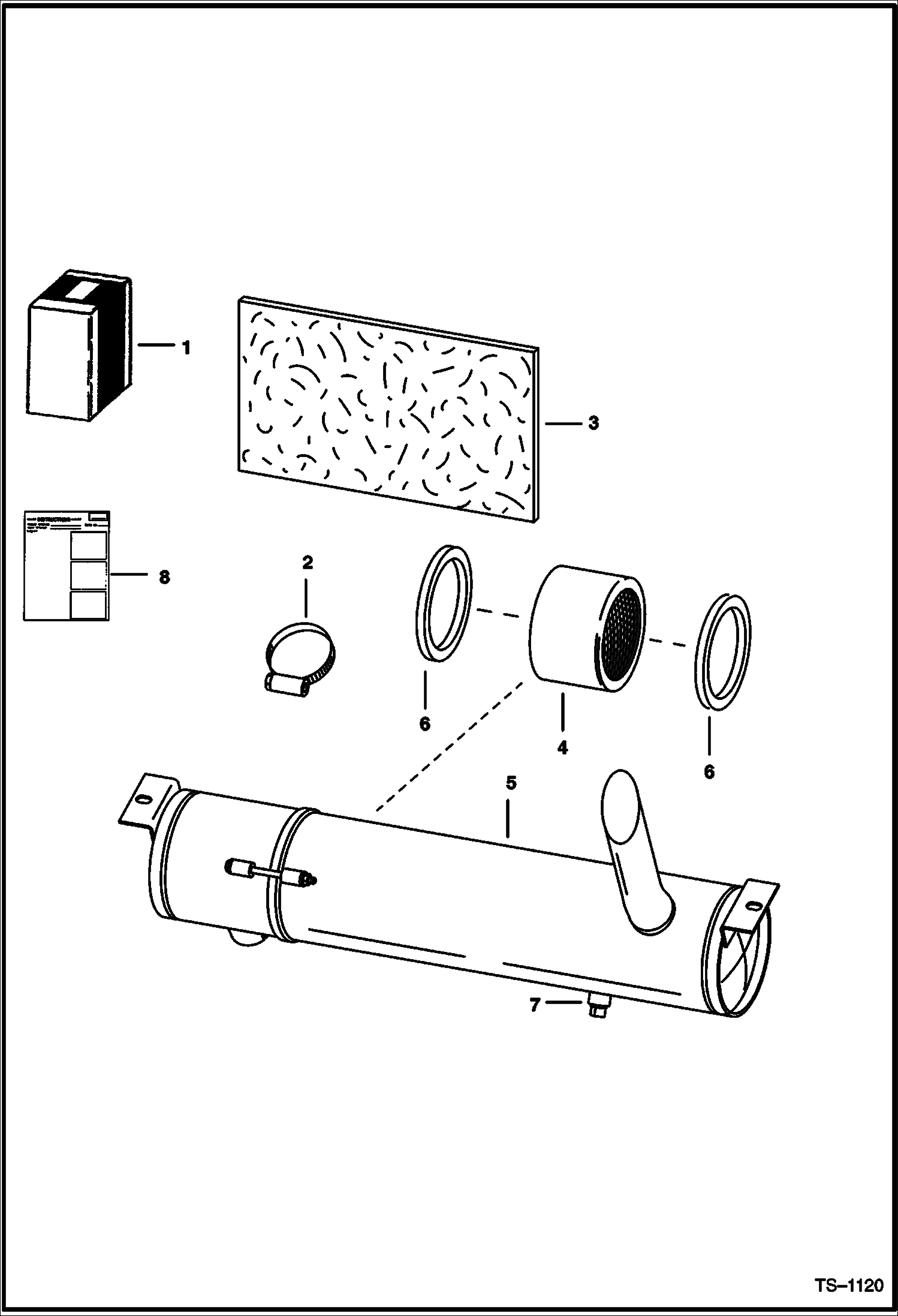 Схема запчастей Bobcat 800s - MUFFLER/PURIFIER KIT (For Steel Hood) ACCESSORIES & OPTIONS