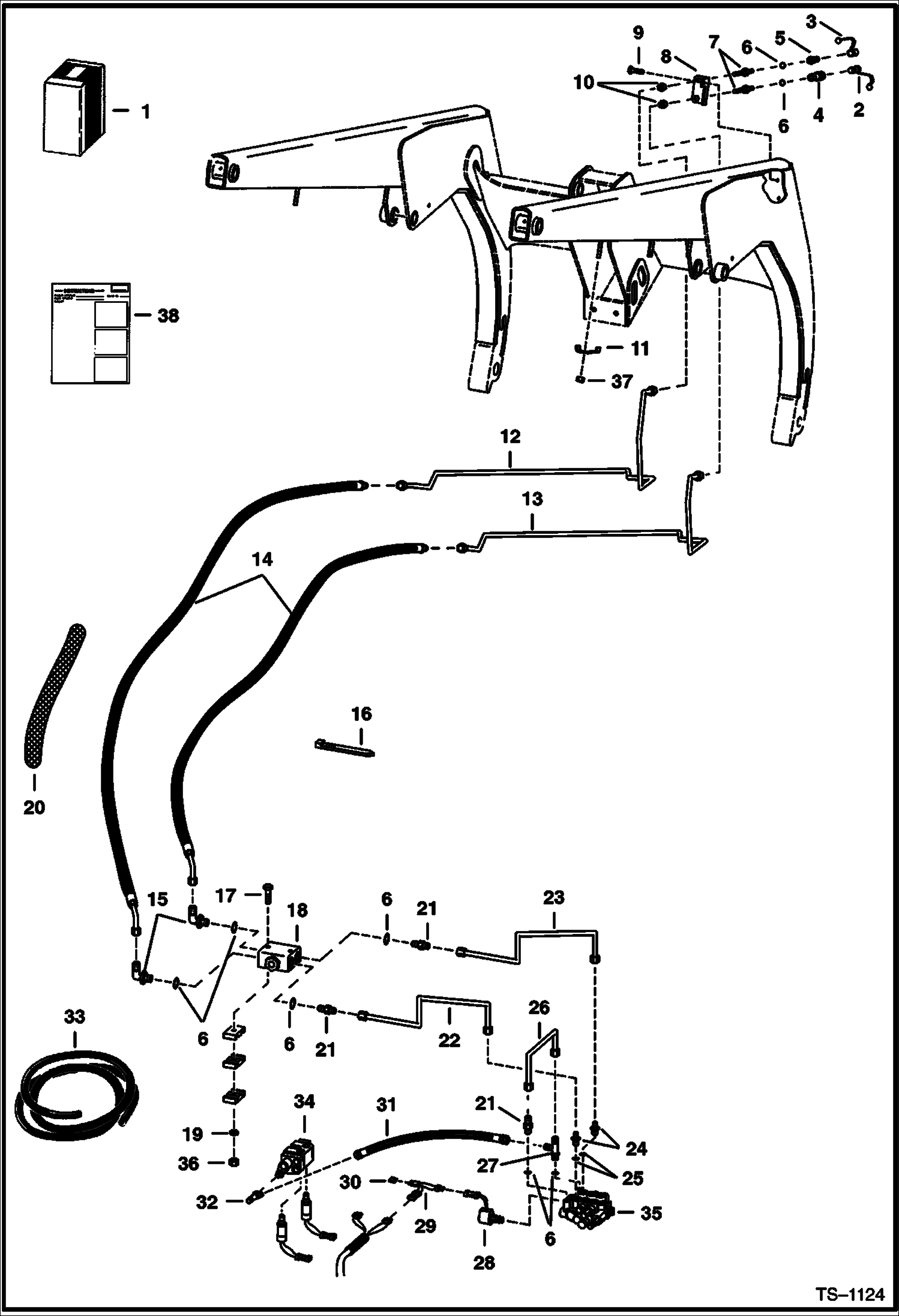 Схема запчастей Bobcat 800s - FRONT AUXILIARY (Right Side) (S/N 5102 50691, 5084 15215, 5101 26791 & Below) (S/N 5103 75001, 5097 15001 & Above) ACCESSORIES & OPTIONS