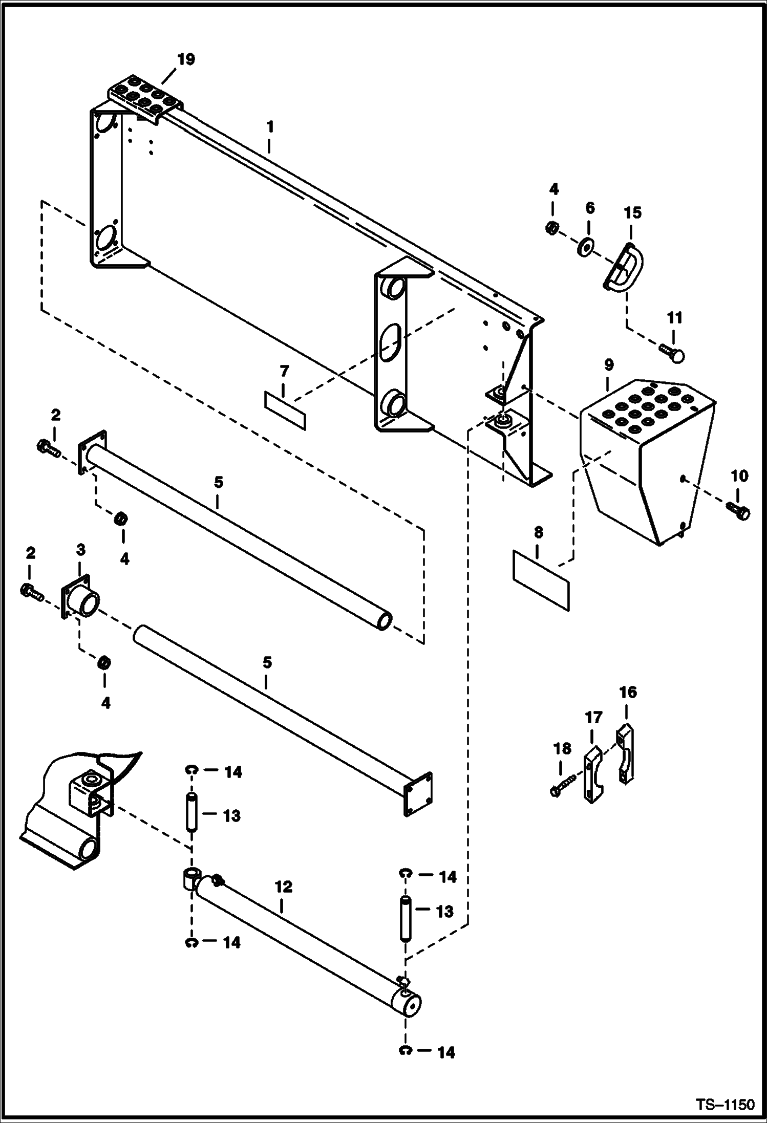 Схема запчастей Bobcat TRENCHERS - TRENCHER (Mounting Frame) (LT203) Loader