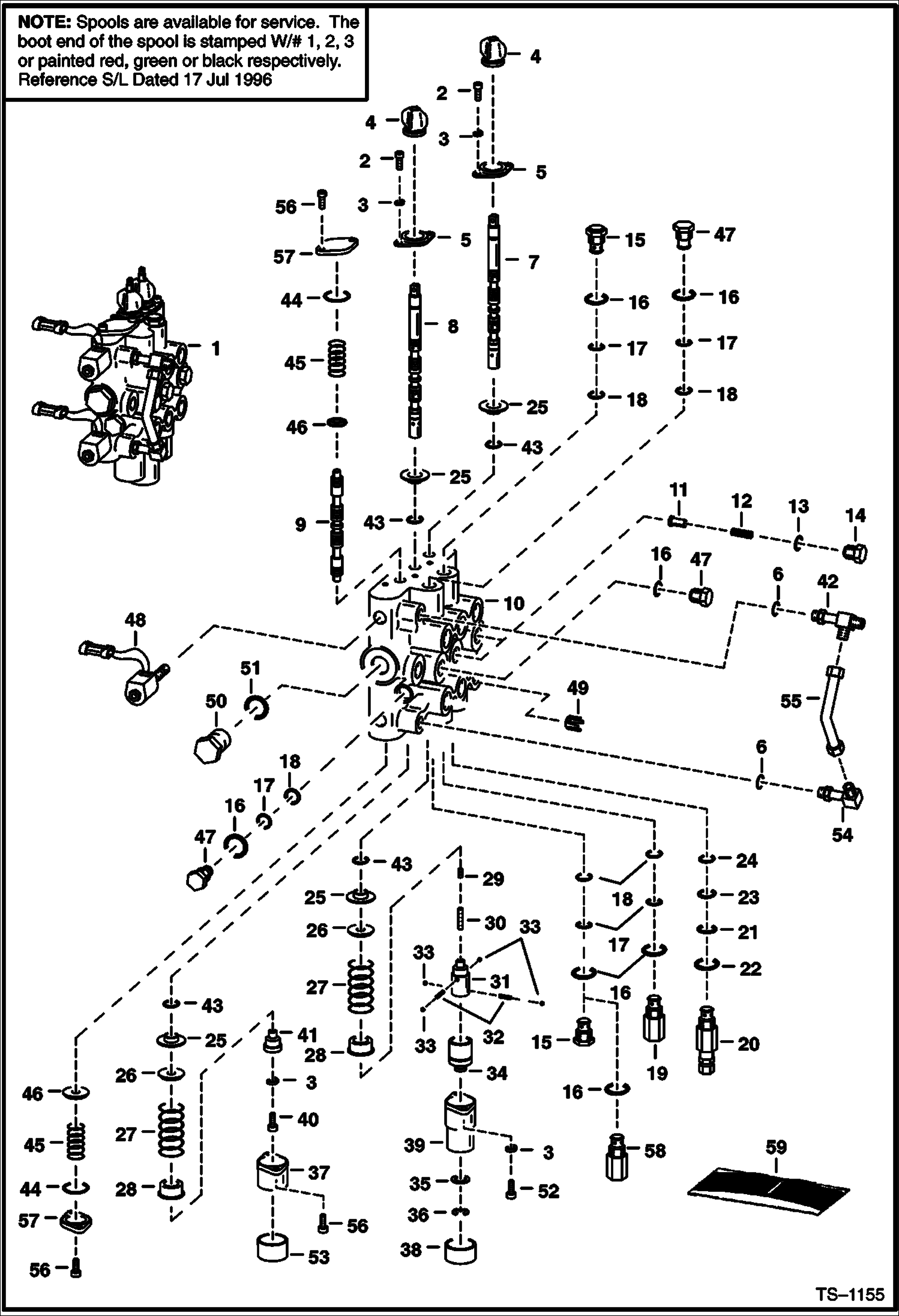 Схема запчастей Bobcat 800s - HYDRAULIC CONTROL VALVE (S/Ns 5128 11001, 5102 50692, 5084 15216, 5101 26792 & Above) HYDRAULIC SYSTEM