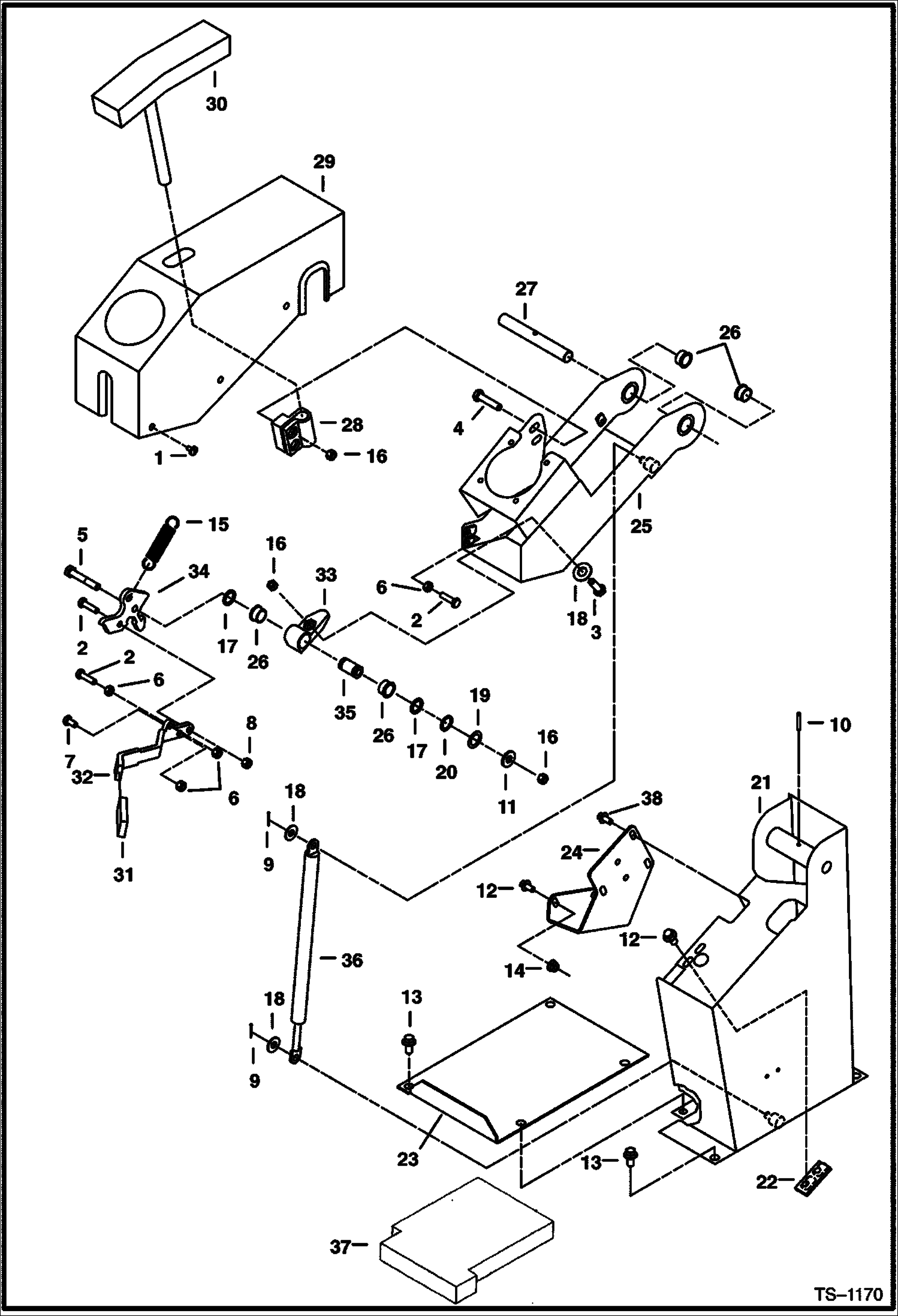 Схема запчастей Bobcat 325 - L.H. CONTROL CONSOLE CONTROLS