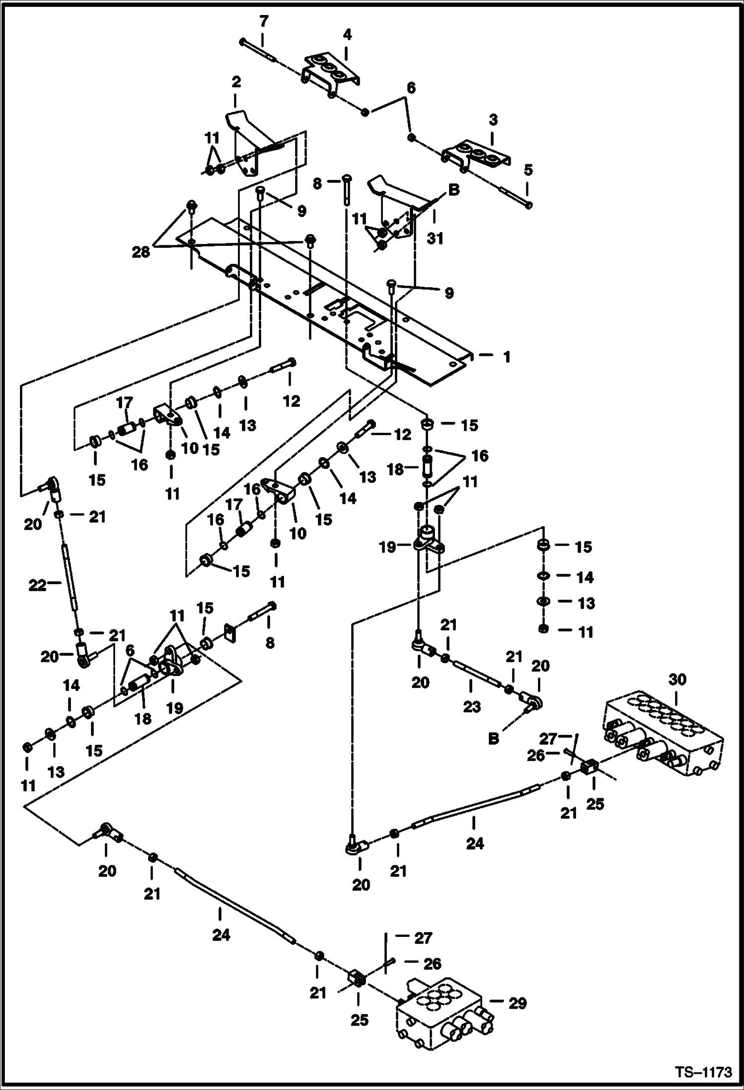 Схема запчастей Bobcat 325 - CONTROLS (Boom Swing & Auxiliary) CONTROLS