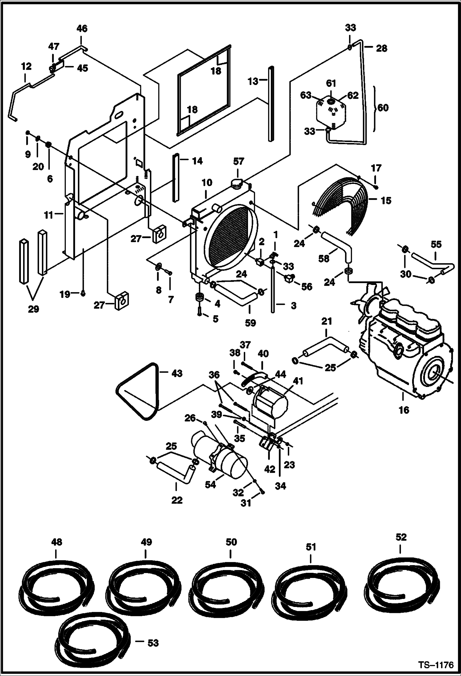 Схема запчастей Bobcat 325 - ENGINE AND ATTACHING PARTS POWER UNIT