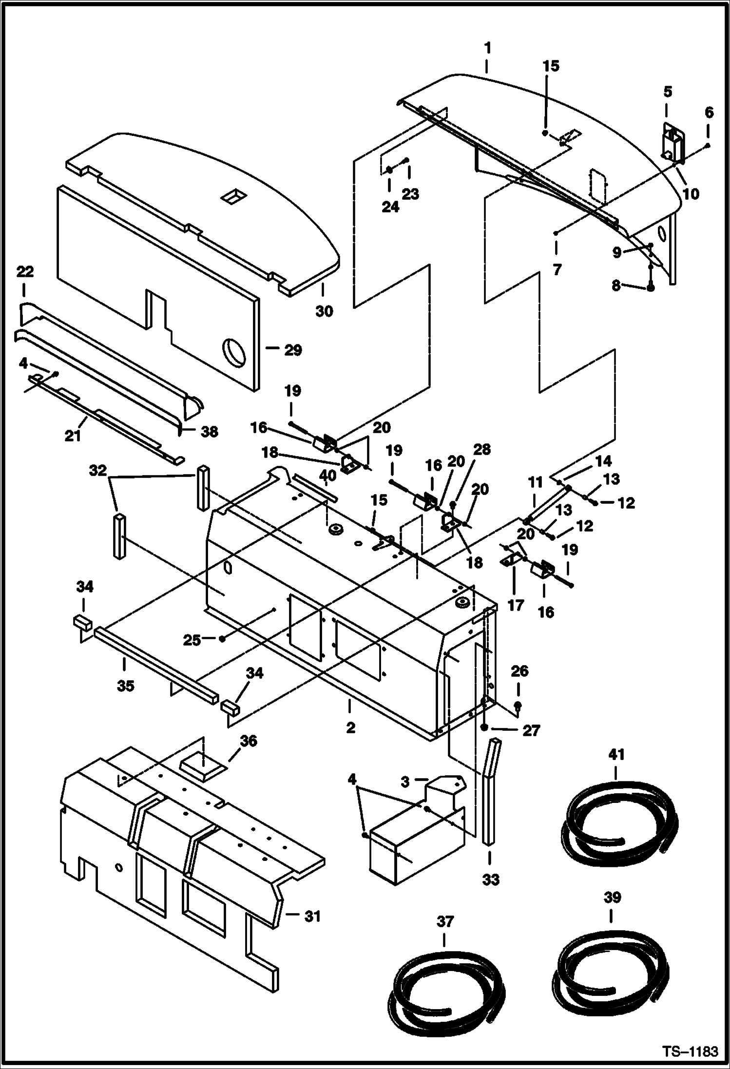 Схема запчастей Bobcat 331 - ENGINE COVERS & INSULATION MAIN FRAME