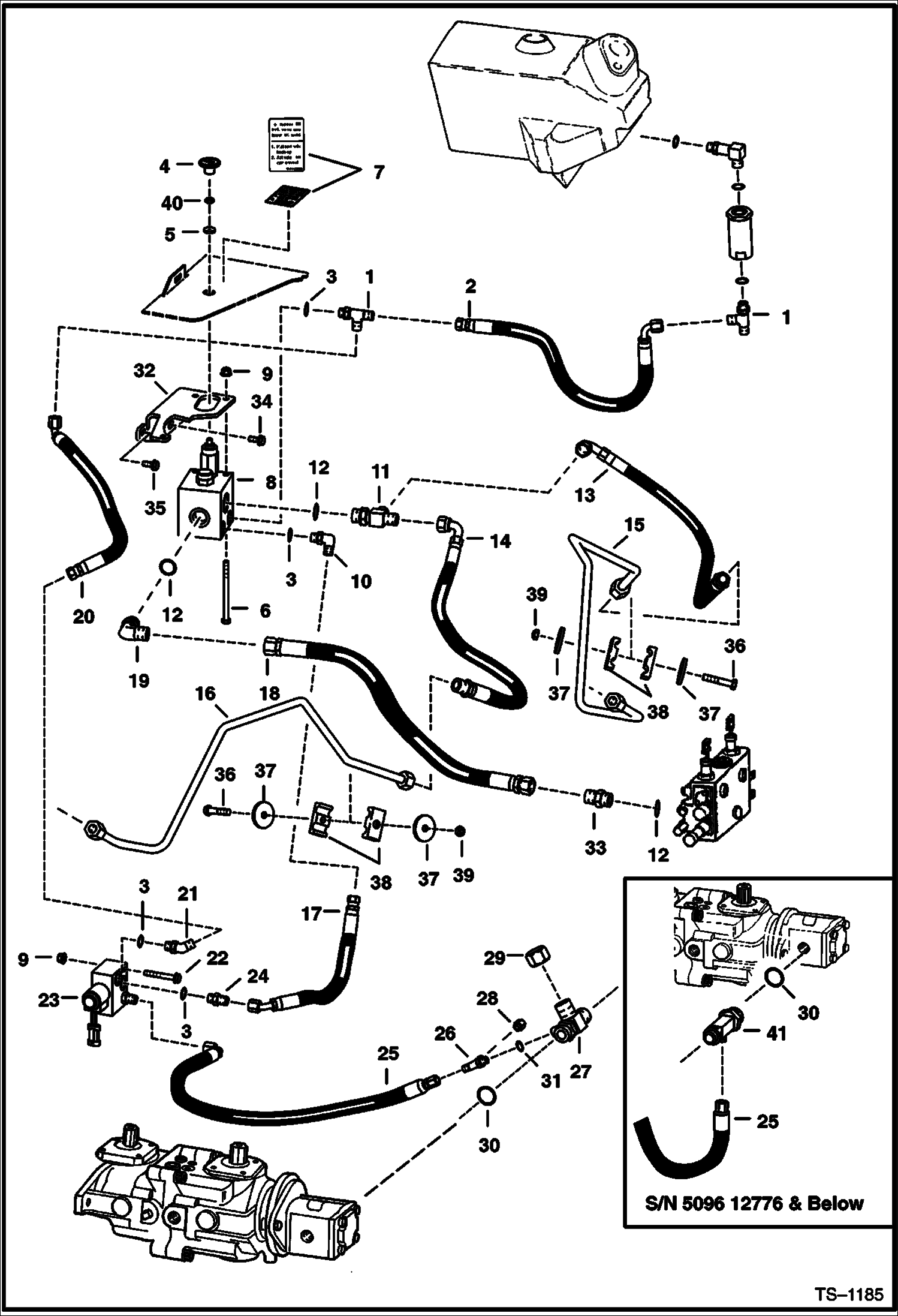 Схема запчастей Bobcat 700s - LIFT CONTROL SYSTEM HYDRAULIC SYSTEM