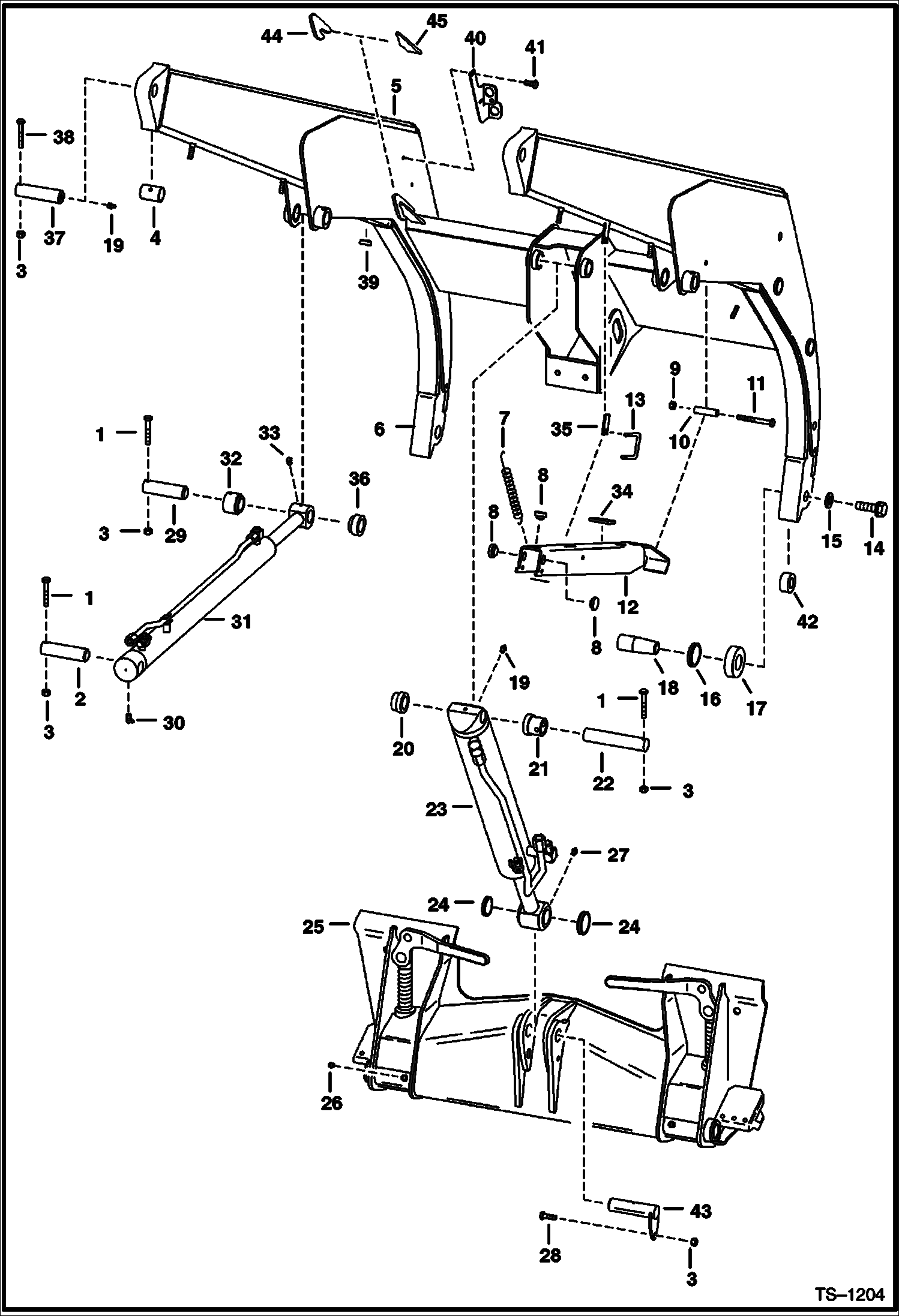 Схема запчастей Bobcat 700s - LIFT ARMS & BOBTACH MAIN FRAME