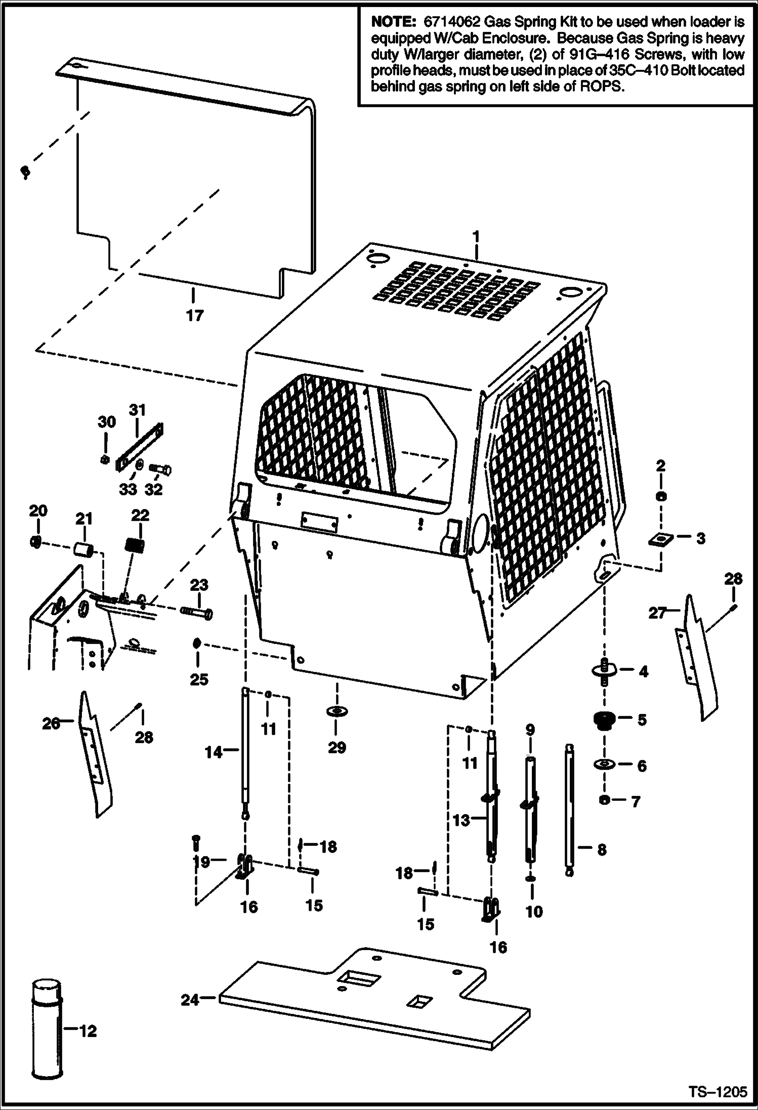 Схема запчастей Bobcat 700s - OPERATOR CAB MAIN FRAME