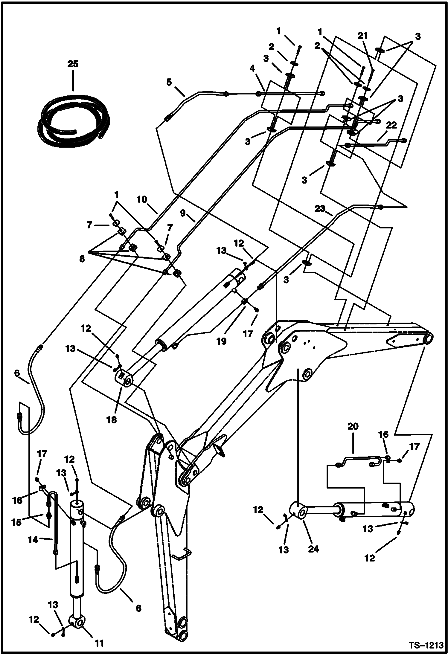 Схема запчастей Bobcat 320 - HYDRAULIC CIRCUITRY (Boom & Arm) (S/N 511721116 & Above) HYDRAULIC SYSTEM