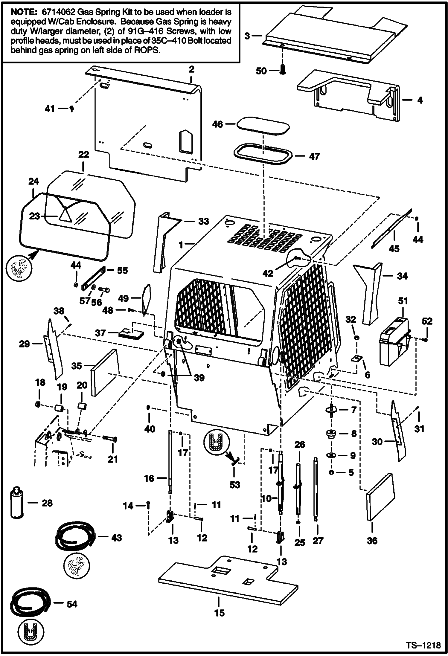 Схема запчастей Bobcat 700s - OPERATOR CAB MAIN FRAME