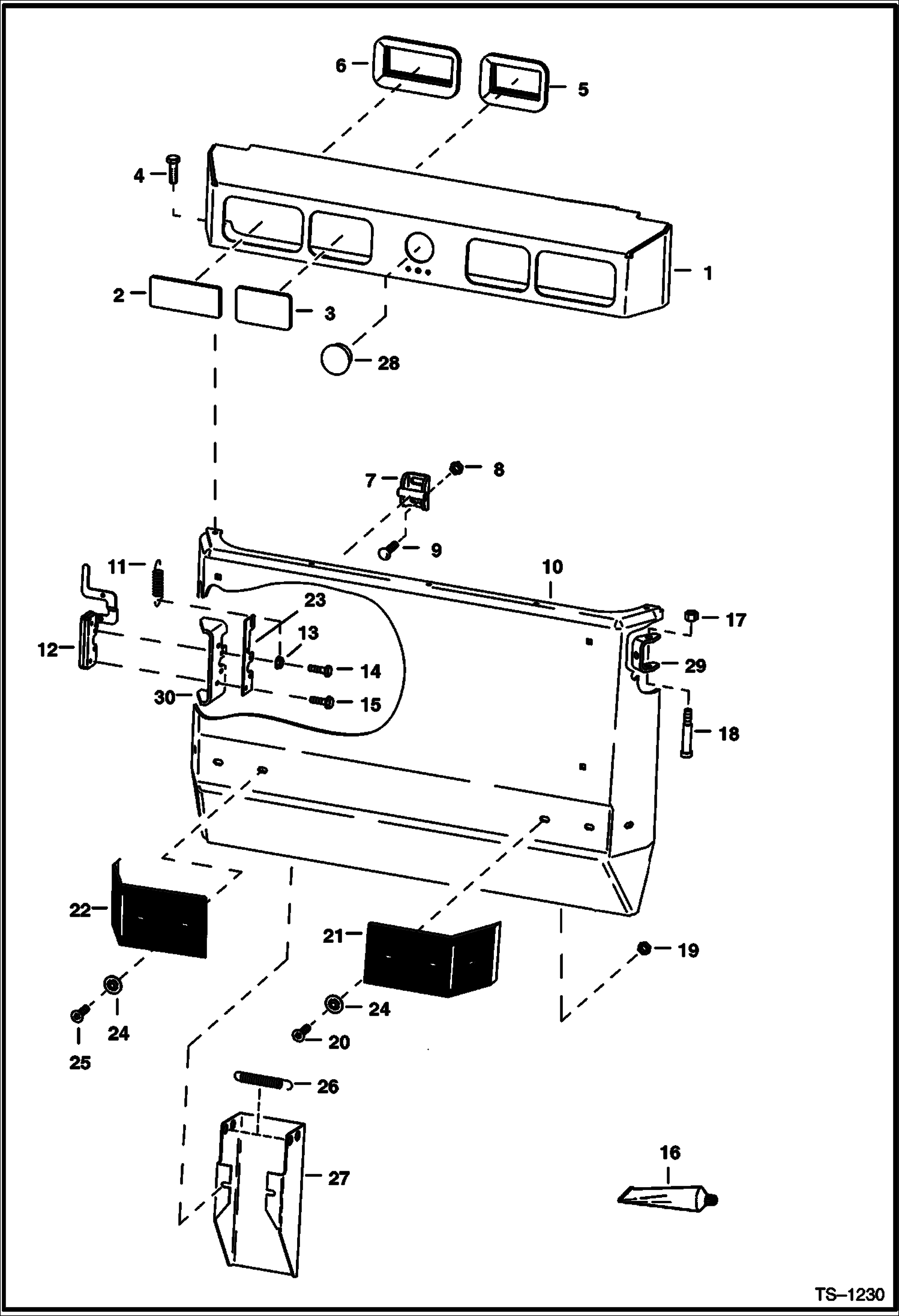 Схема запчастей Bobcat 800s - REAR DOOR (S/N 5141 15365 & 5142 13009 & Below) MAIN FRAME