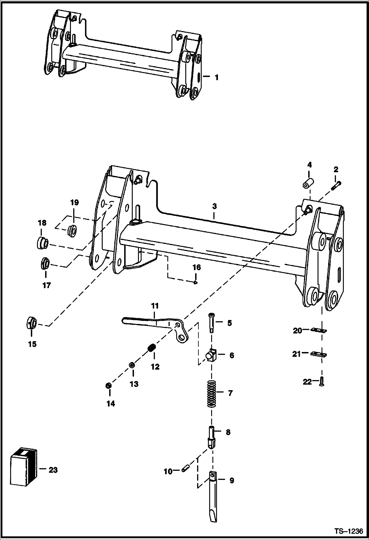 Схема запчастей Bobcat 800s - BOB-TACH MAIN FRAME