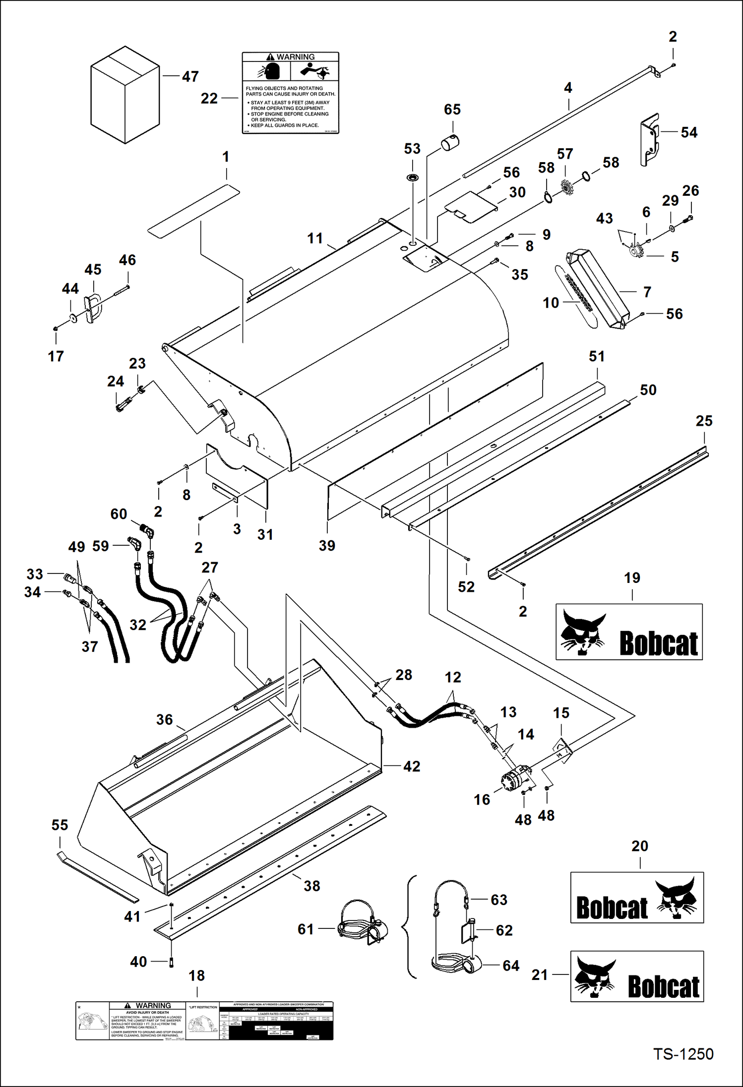 Схема запчастей Bobcat SWEEPER - SWEEPER (54 7826) (60 7144) (72 7837) Loader