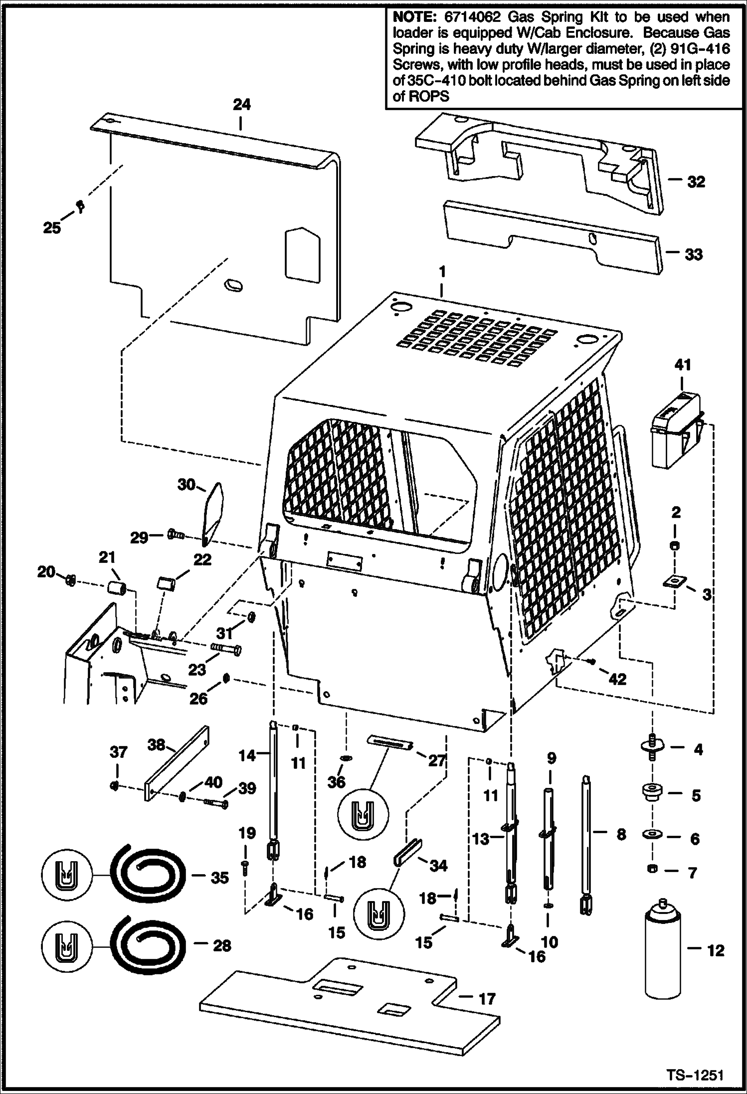 Схема запчастей Bobcat 800s - OPERATOR CAB MAIN FRAME