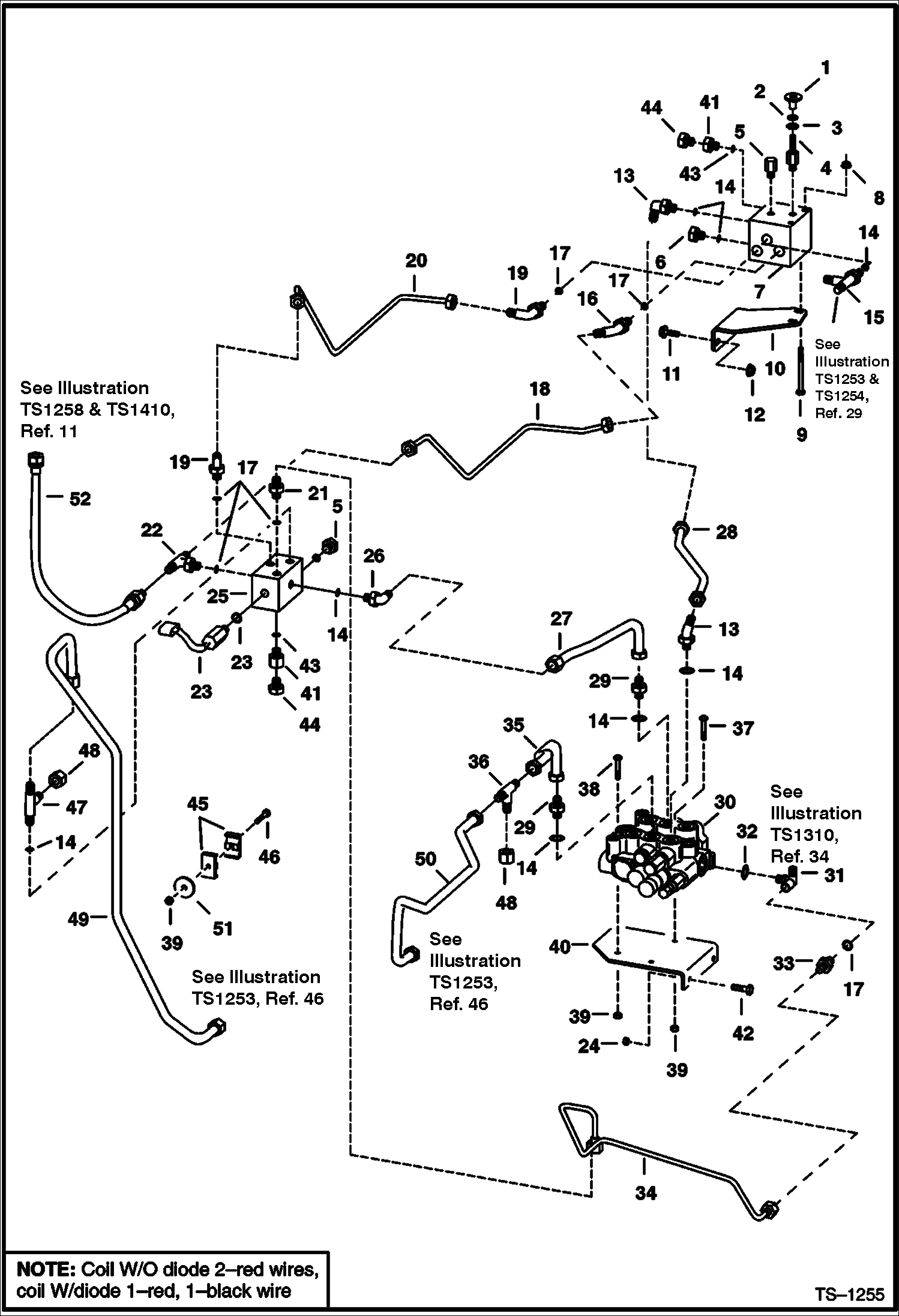 Схема запчастей Bobcat 800s - LIFT & TILT CONTROL CIRCUITRY (S/N 5141 11092, 5142 11005 & Below) HYDRAULIC SYSTEM