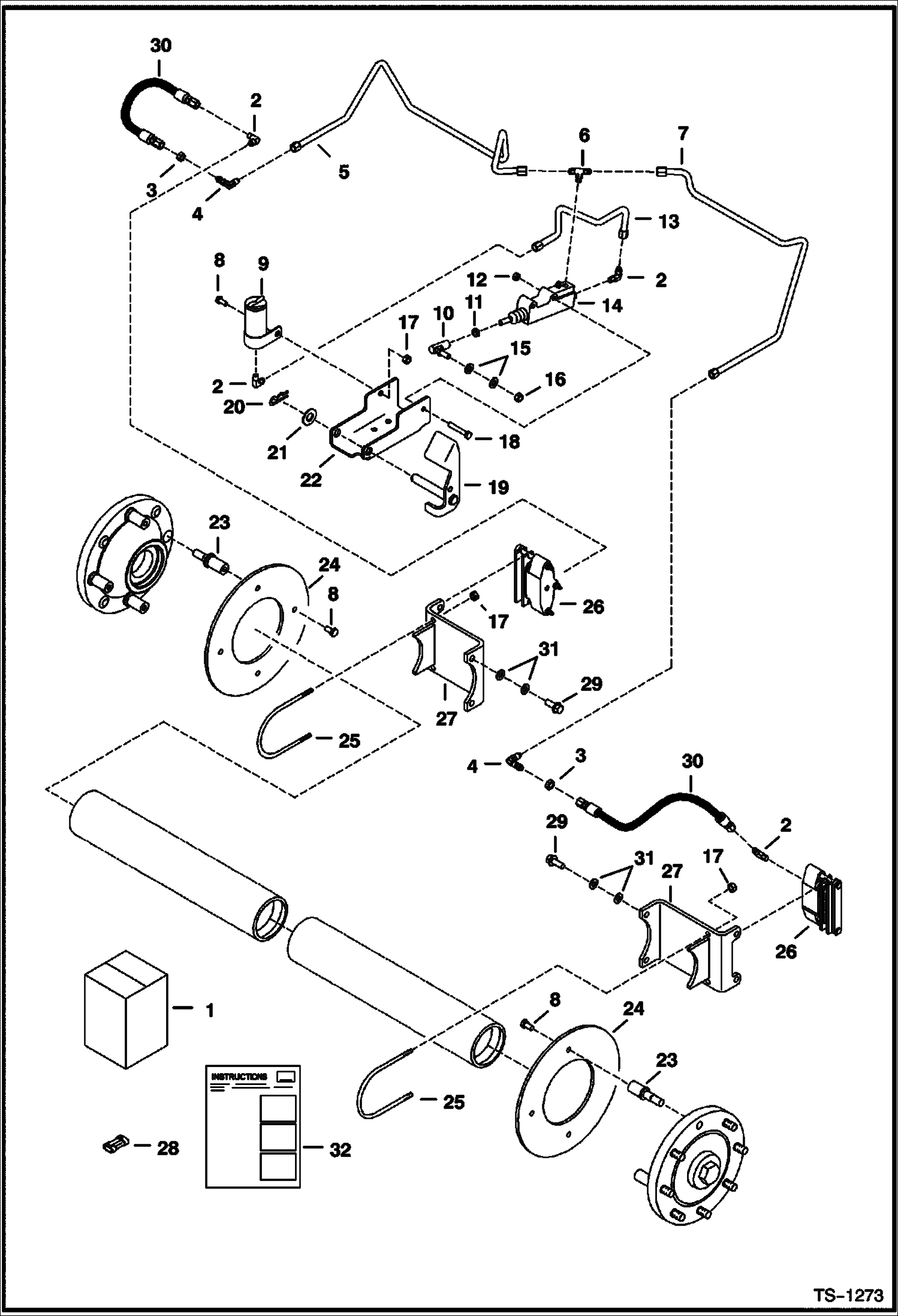 Схема запчастей Bobcat 800s - EUROPEAN ACCESSORIES (Caliper Brake Kit) ACCESSORIES & OPTIONS