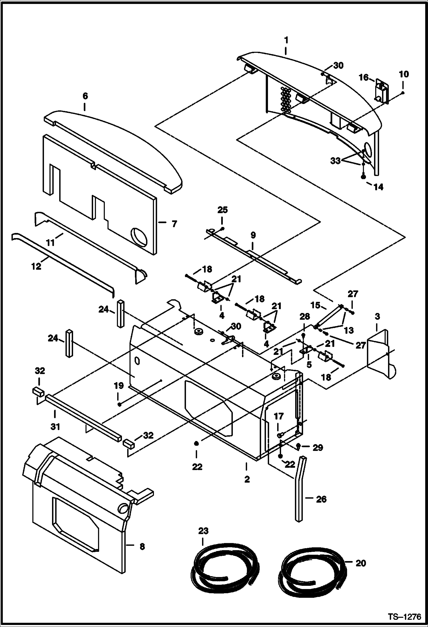 Схема запчастей Bobcat 325 - ENGINE COVERS (S/N 514013001-514014899) MAIN FRAME