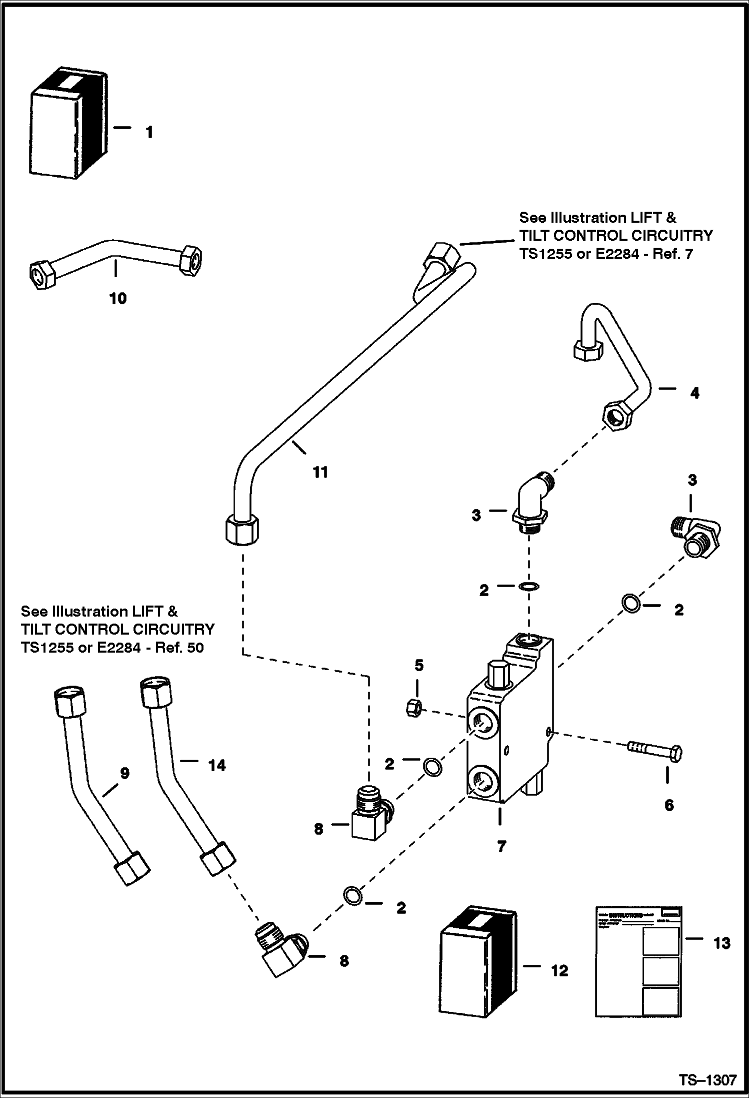 Схема запчастей Bobcat 800s - BUCKET POSITIONING KIT (S/N 5141 21999 & Below) ACCESSORIES & OPTIONS