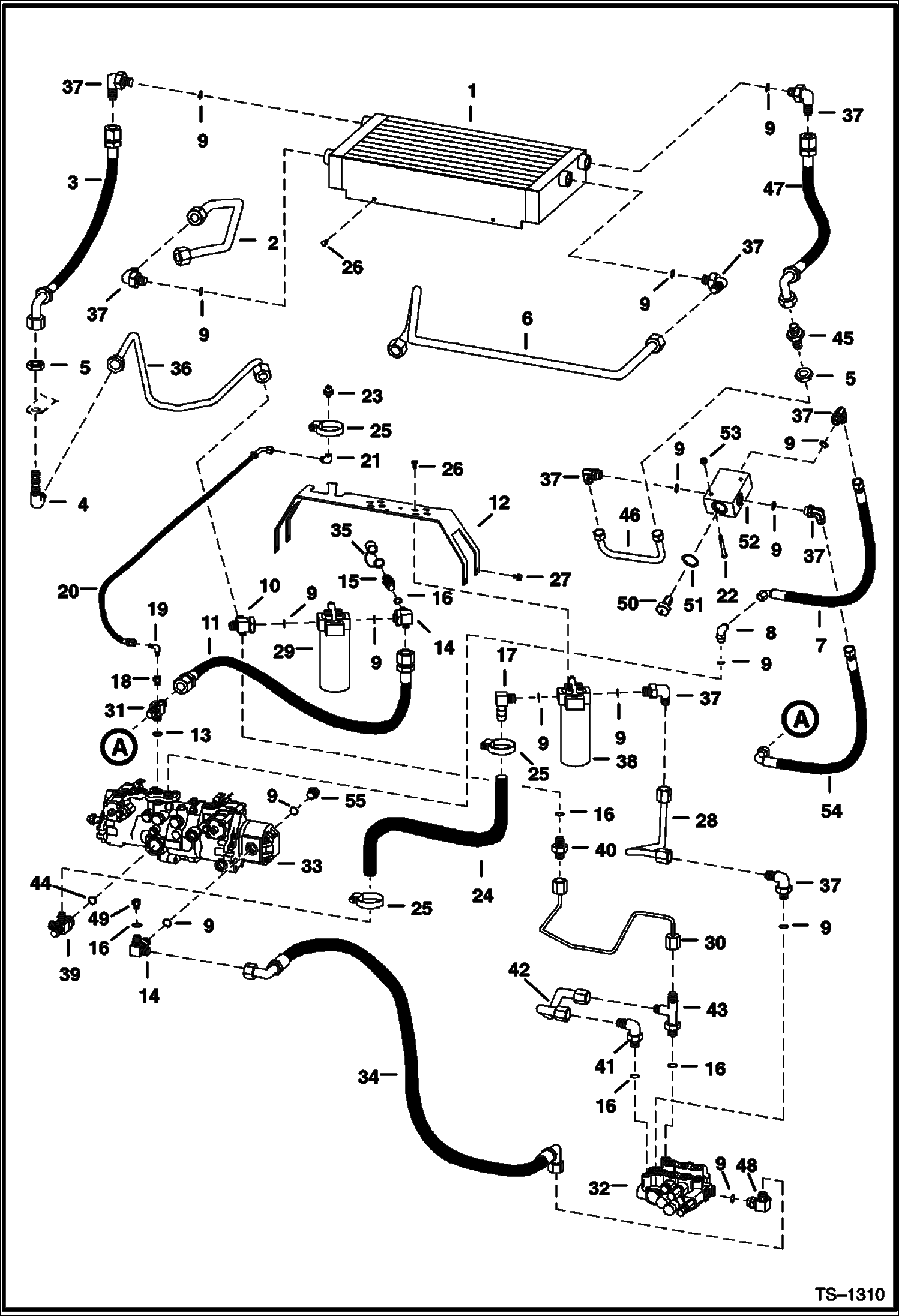 Схема запчастей Bobcat 800s - HYDROSTATIC CIRCUITRY (S/N 5141 11515 & Below & 5142 11107 & Below) HYDROSTATIC SYSTEM