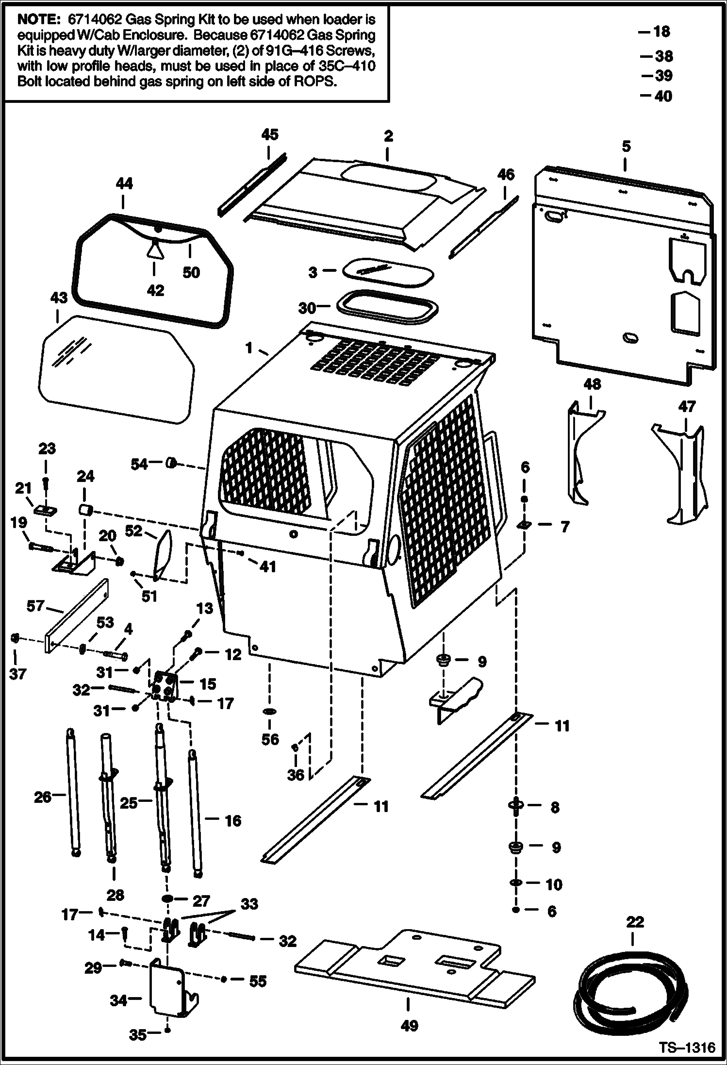 Схема запчастей Bobcat 900s - OPERATOR CAB MAIN FRAME