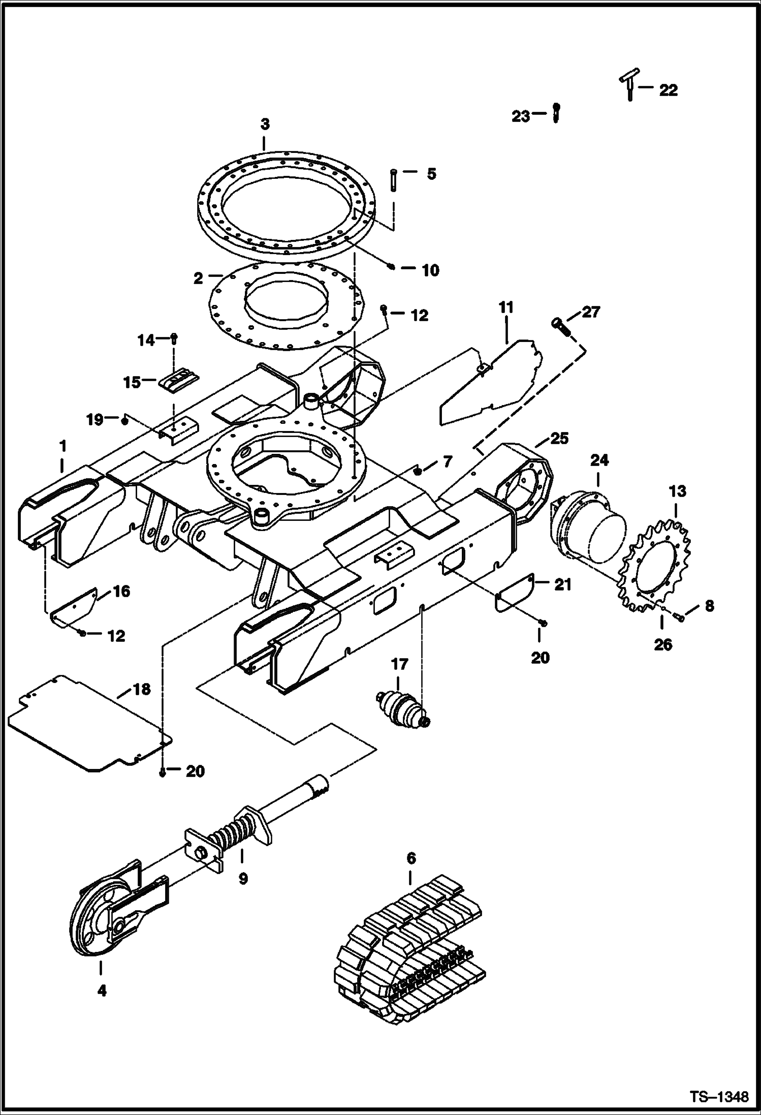 Схема запчастей Bobcat 325 - UNDERCARRIAGE UNDERCARRIAGE