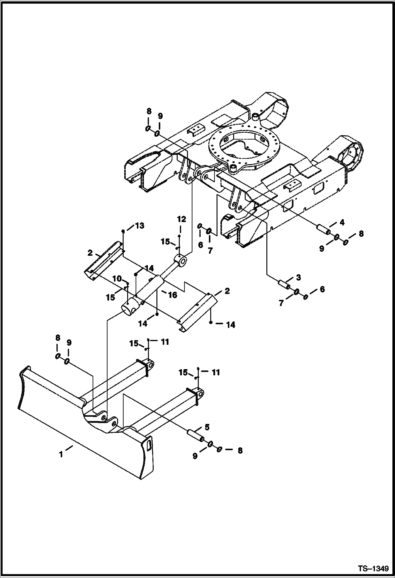 Схема запчастей Bobcat 328 - BLADE WORK EQUIPMENT