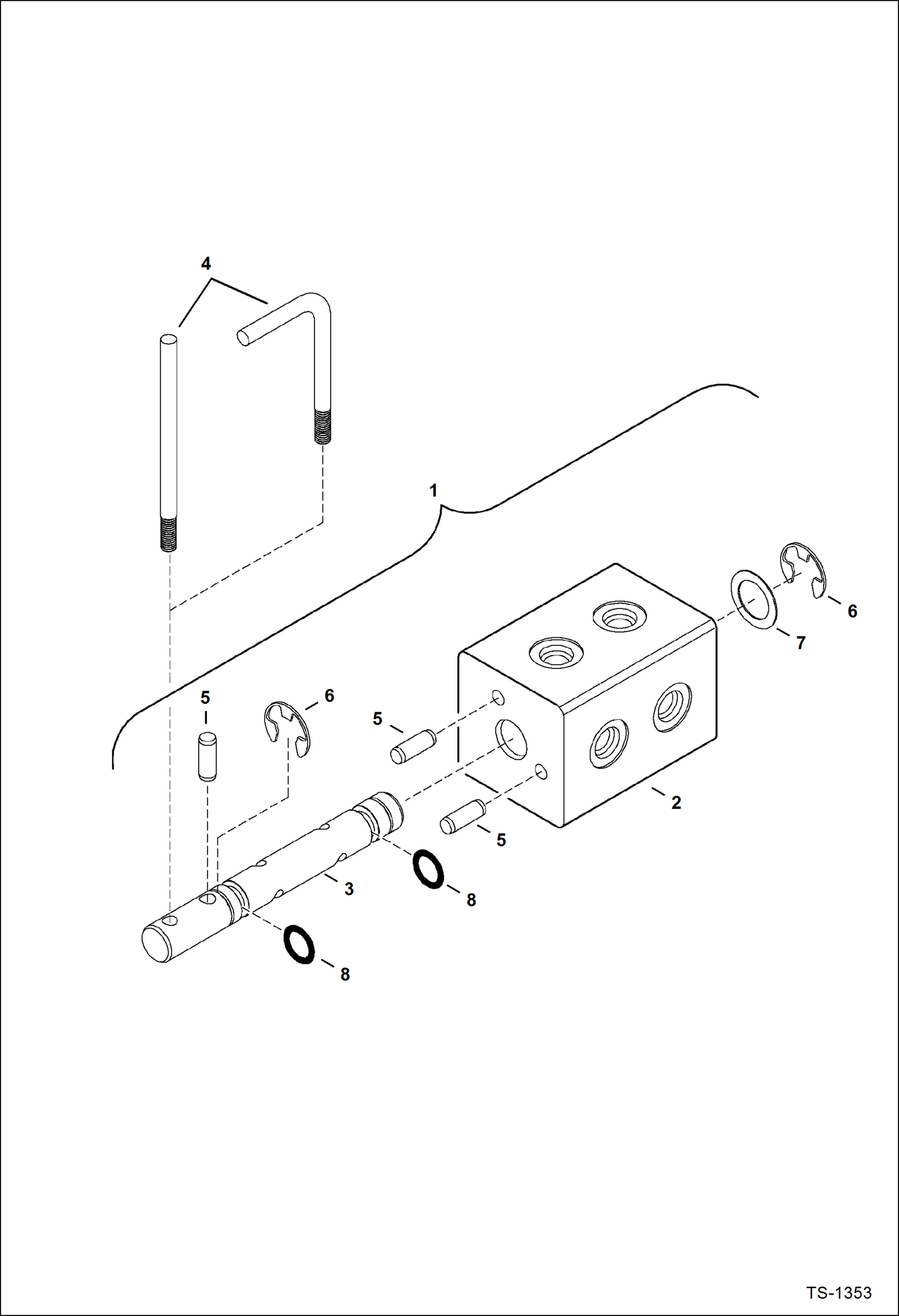 Схема запчастей Bobcat 320 - SELECTOR VALVE ASSY HYDRAULIC SYSTEM