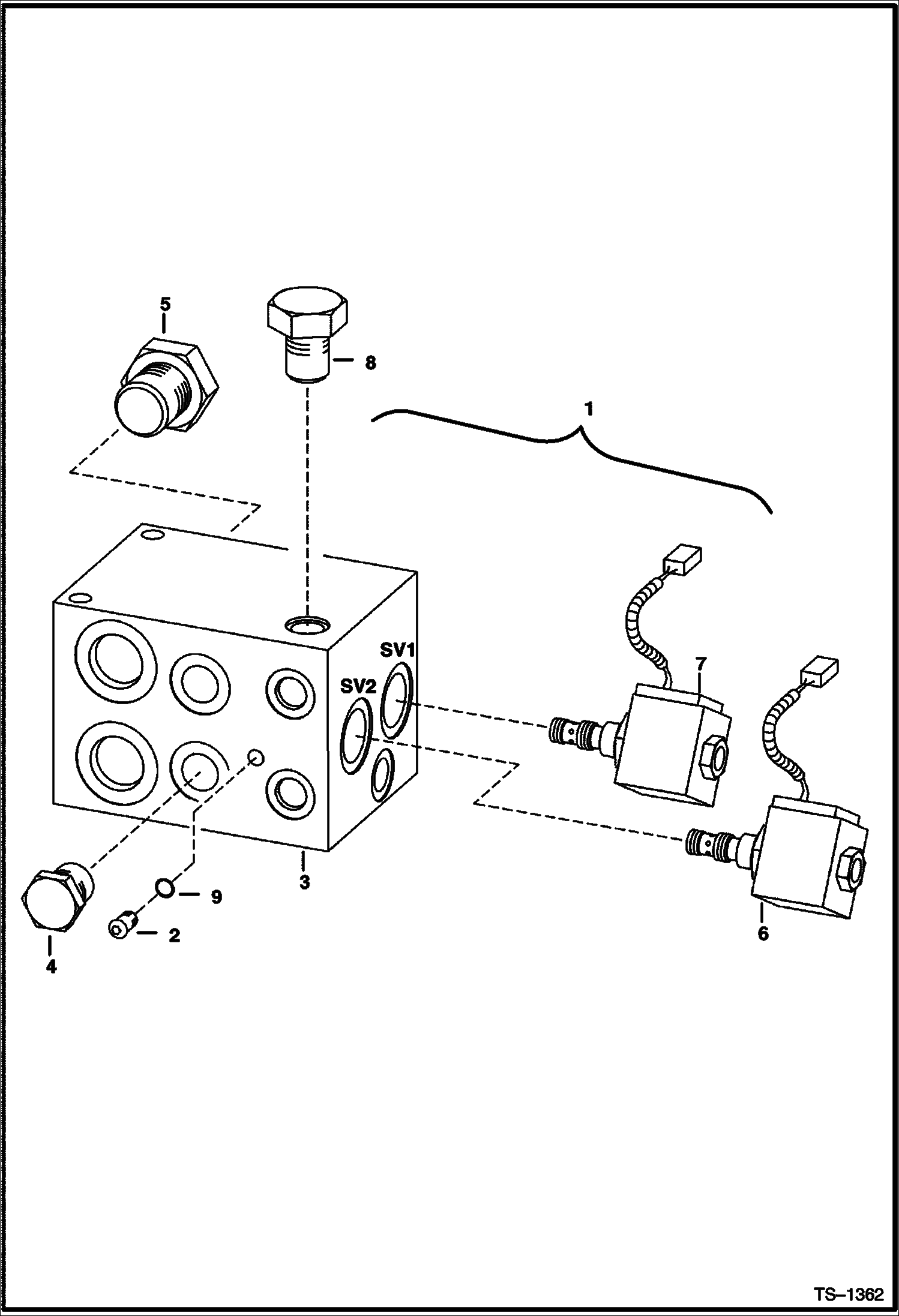 Схема запчастей Bobcat S-Series - REAR AUXILIARY VALVE ACCESSORIES & OPTIONS