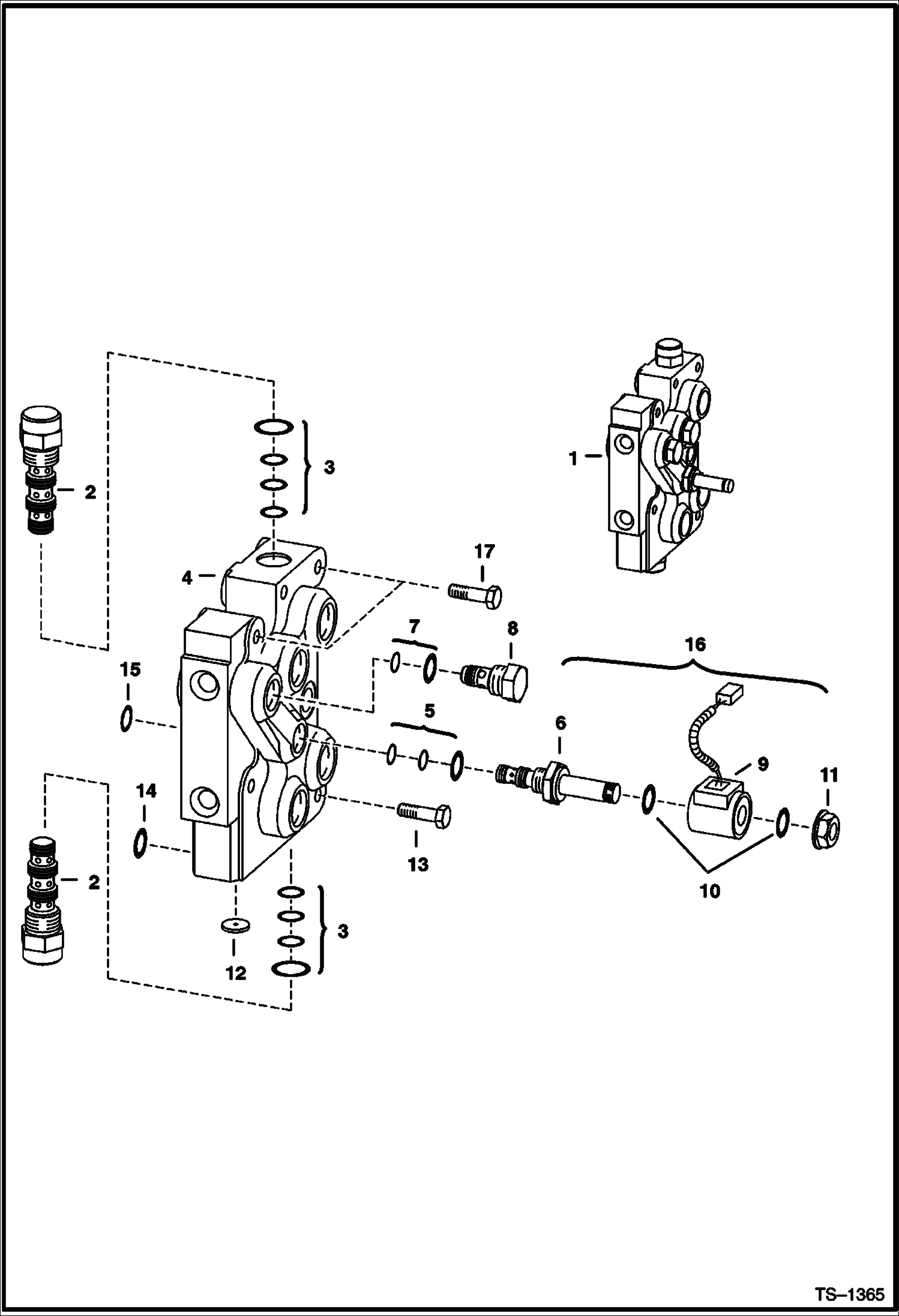 Схема запчастей Bobcat S-Series - BICS CONTROL VALVE S/N 5252 14999 & Bel, 5253 14999 & Bel, 5250 14999 & Bel, 5251 14999 & Bel HYDRAULIC SYSTEM