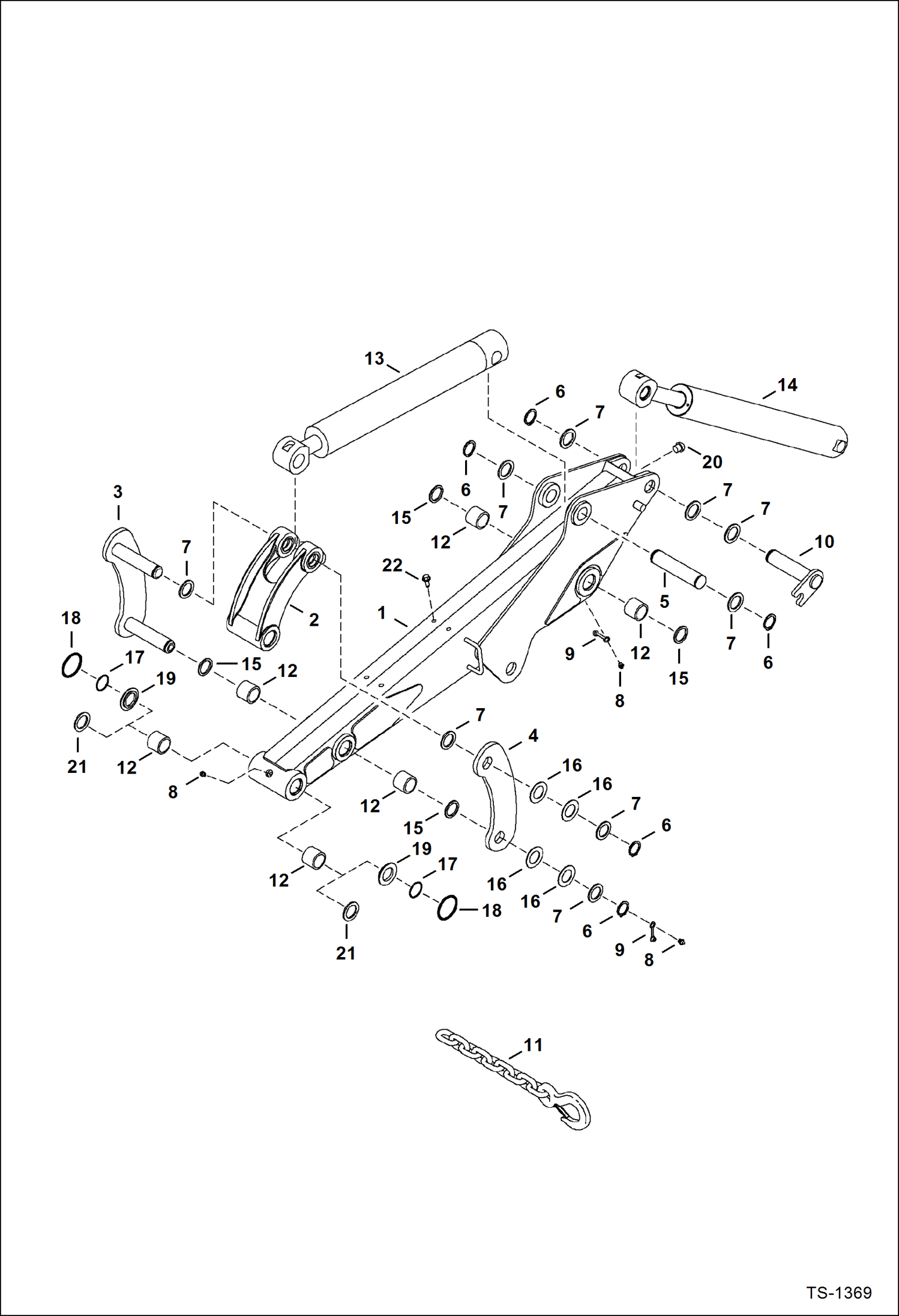 Схема запчастей Bobcat 325 - ARM WORK EQUIPMENT