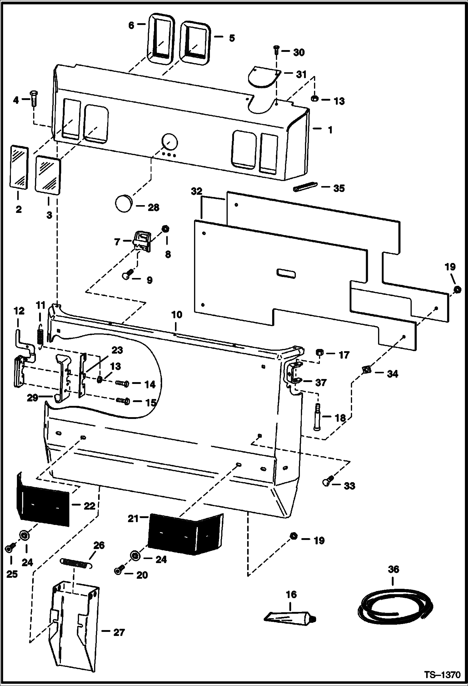 Схема запчастей Bobcat 800s - REAR DOOR (S/N 5144 15609 & 5145 11106 & 5146 11152 & Below) MAIN FRAME