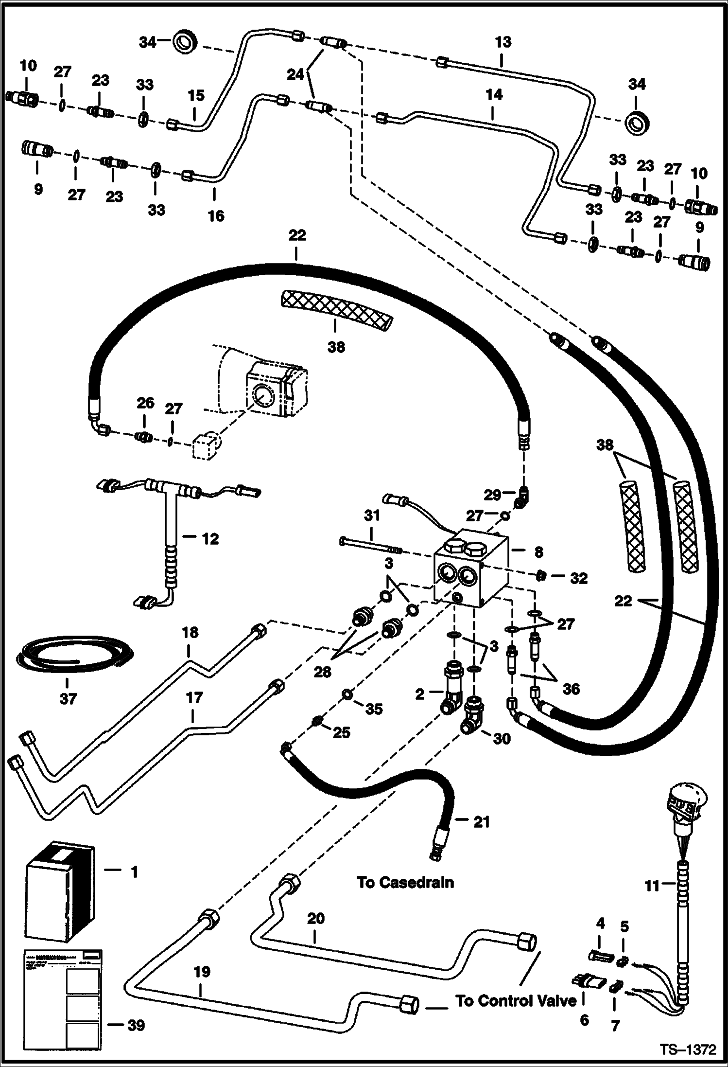 Схема запчастей Bobcat 800s - REAR AUXILIARY HYDRAULICS KIT ACCESSORIES & OPTIONS