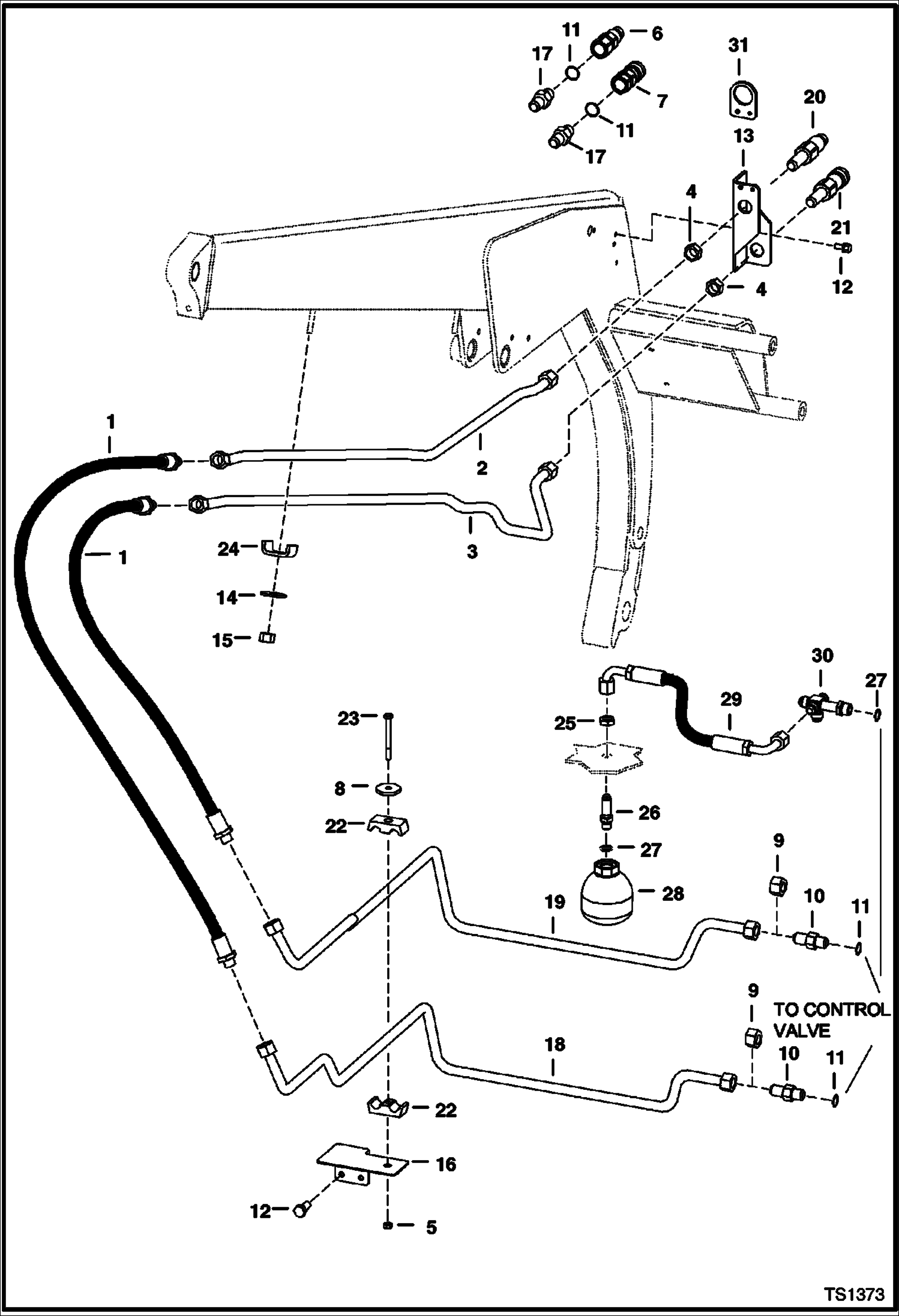 Схема запчастей Bobcat 800s - AUXILIARY HYDRAULICS (S/N 518916010, 516815094, 517515075 & Below) HYDRAULIC SYSTEM