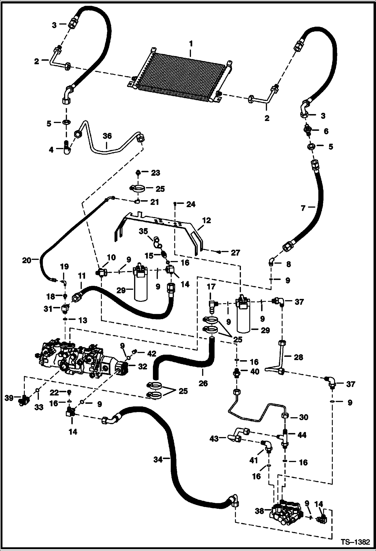 Схема запчастей Bobcat 800s - HYDROSTATIC CIRCUITRY (S/N 5141 11516-14999 & 5142 11108-12999) HYDROSTATIC SYSTEM