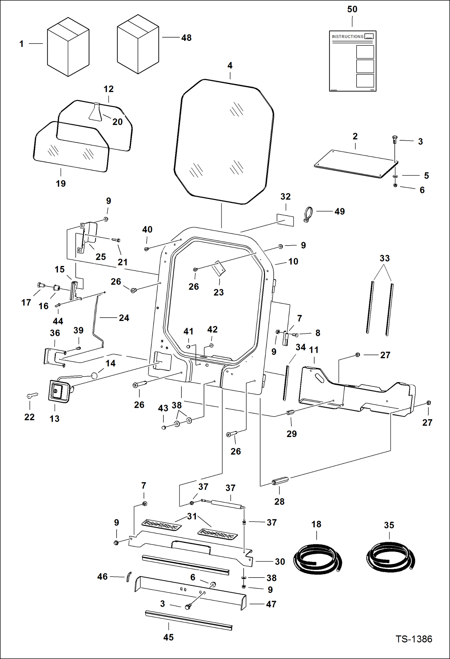 Схема запчастей Bobcat 800s - CAB ENCLOSURE (Special Applications) ACCESSORIES & OPTIONS