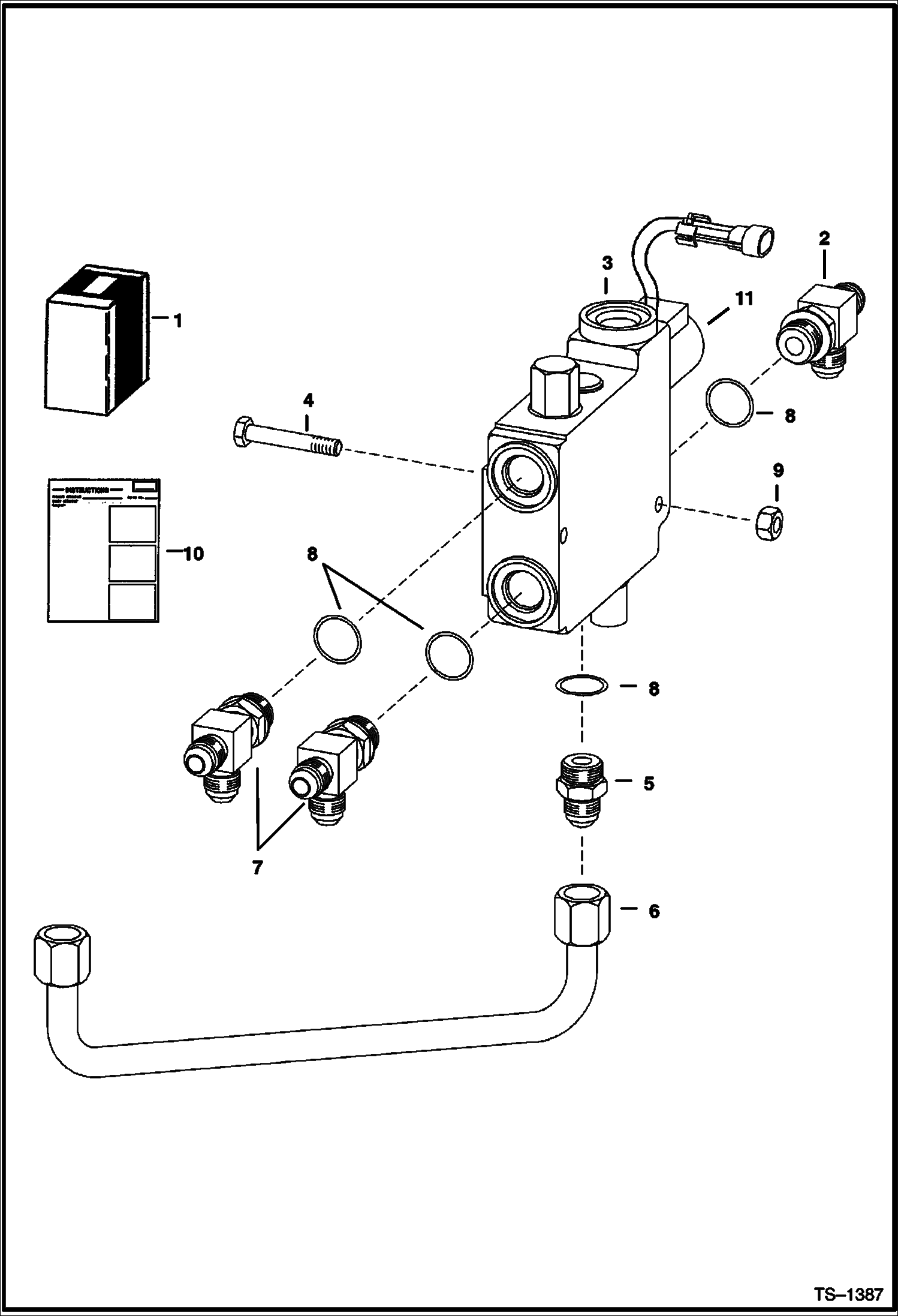 Схема запчастей Bobcat 800s - BUCKET POSITIONING KIT (S/N 5144 28655 & Below) ACCESSORIES & OPTIONS