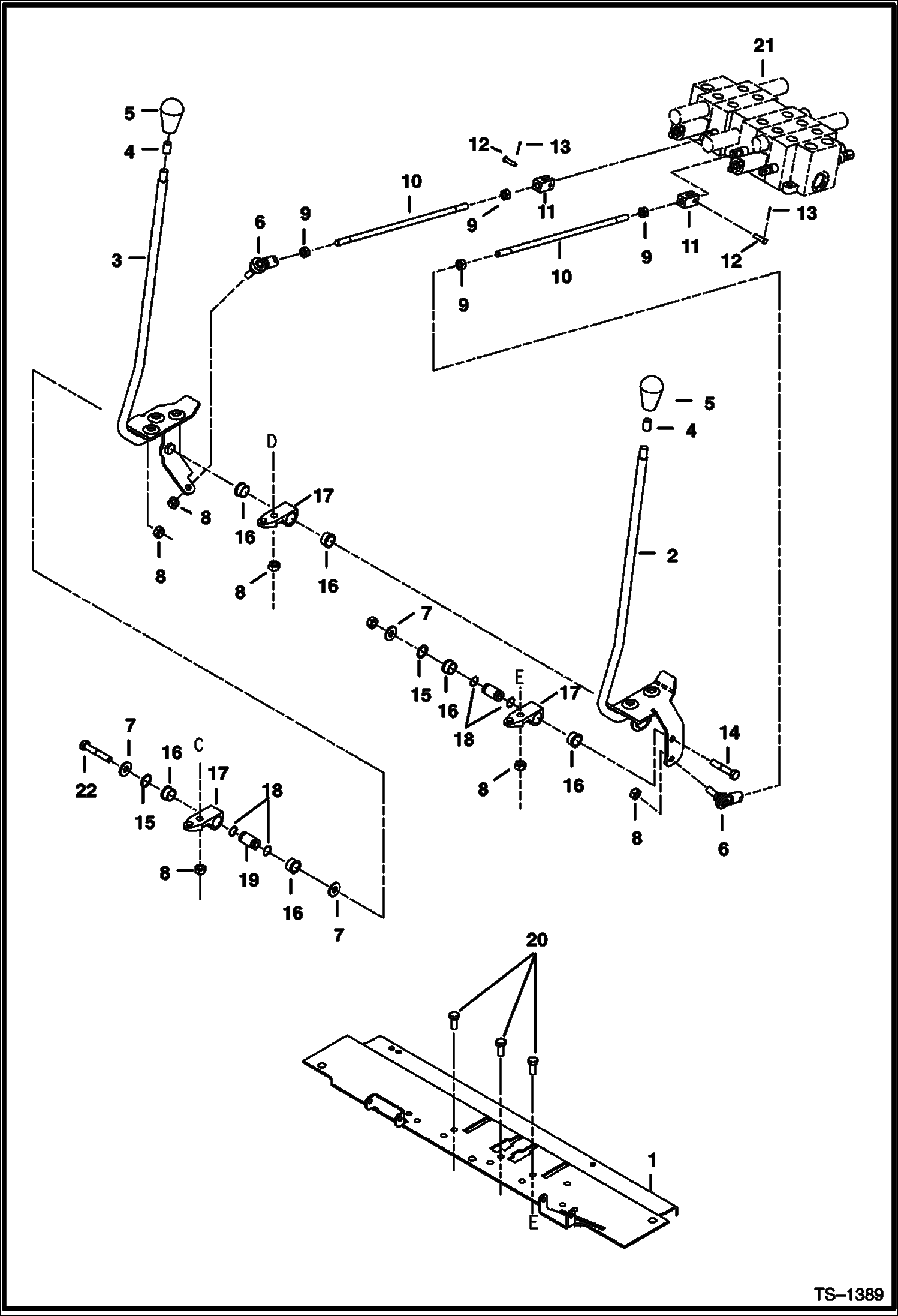 Схема запчастей Bobcat 331 - TRAVEL CONTROLS (S/N 512913001 - 512915199) CONTROLS