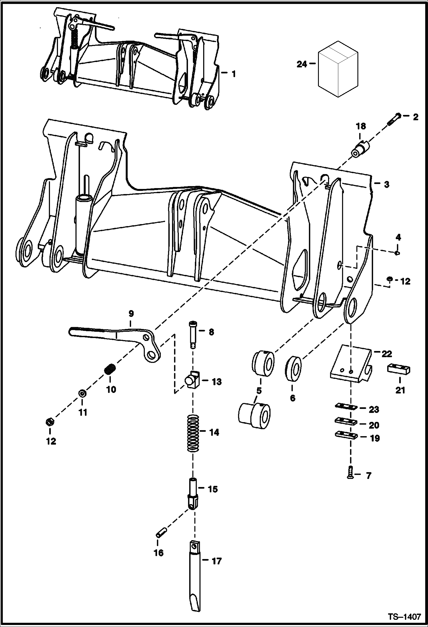 Схема запчастей Bobcat A-Series - BOB-TACH MAIN FRAME