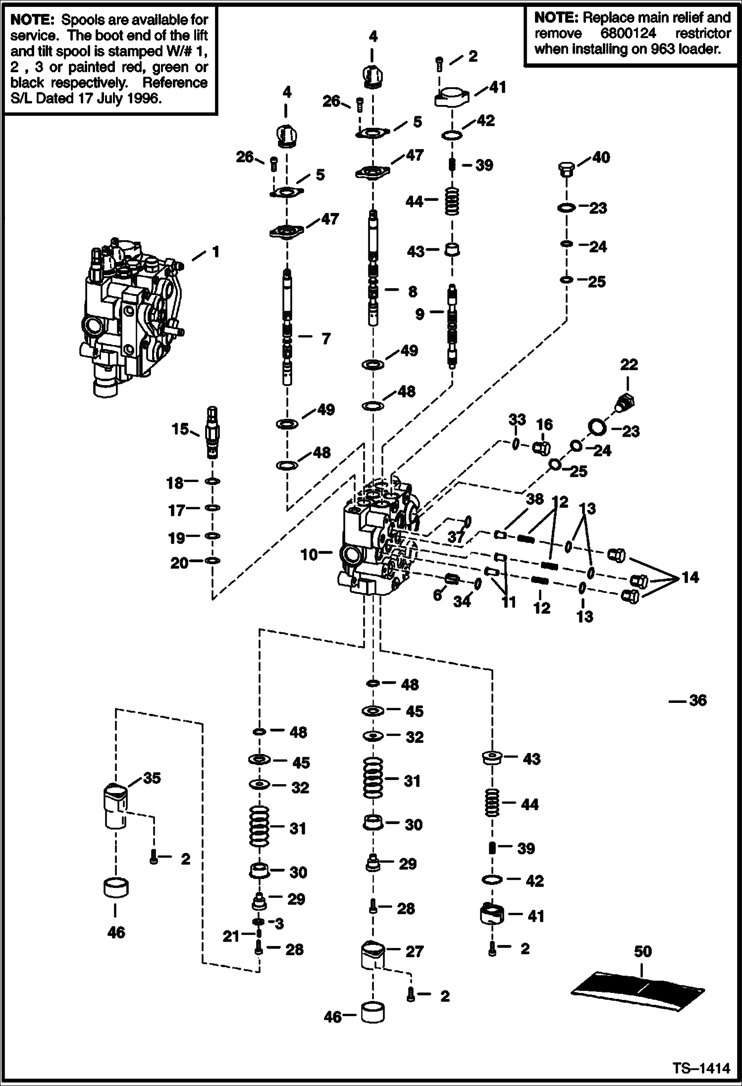 Схема запчастей Bobcat 900s - HYDRAULIC CONTROL VALVE (AHC) (Service Valve) HYDRAULIC SYSTEM