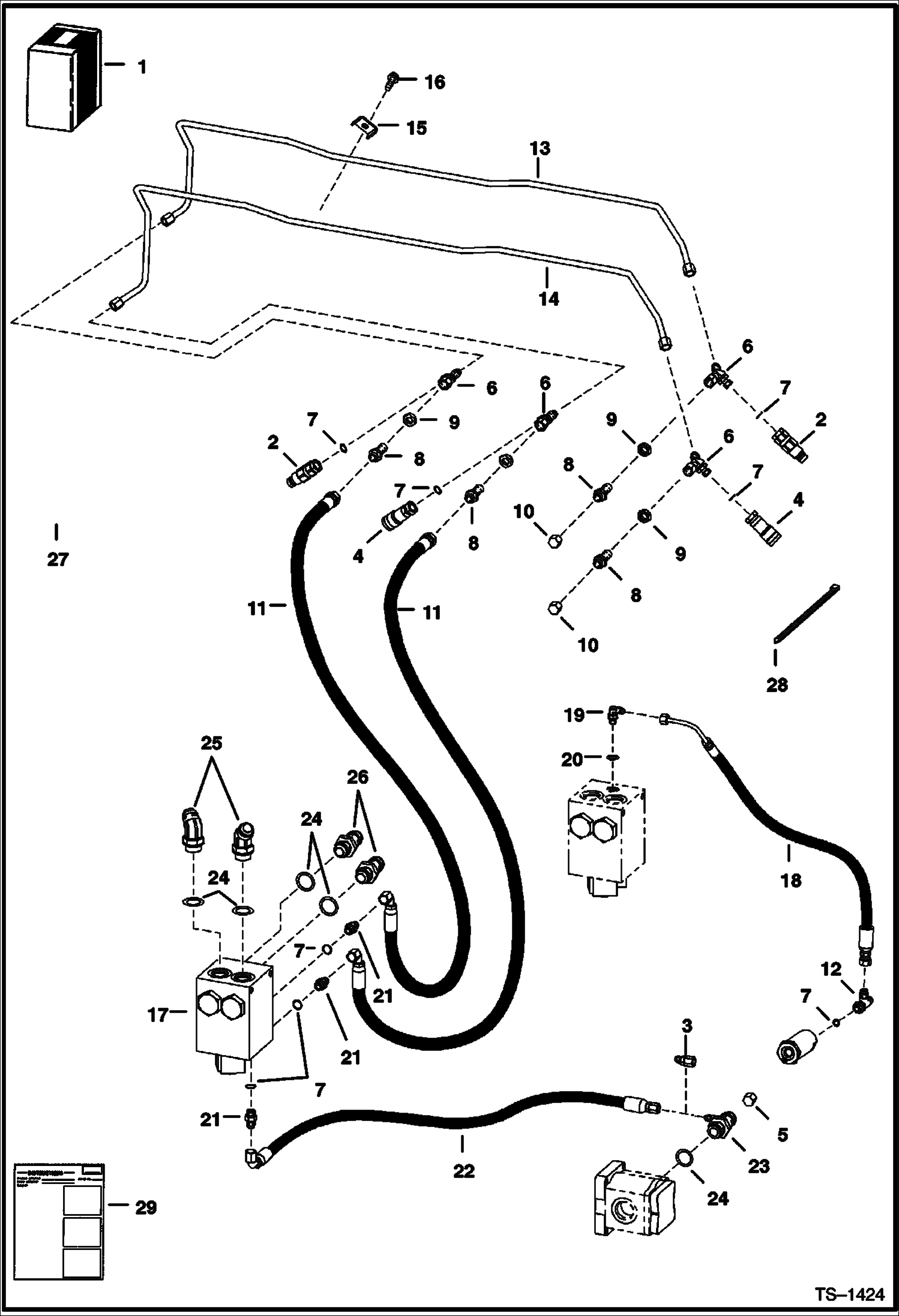 Схема запчастей Bobcat 700s - REAR AUXILIARY KIT (S/N 5158 30001-44249, 5162 20001-26049) ACCESSORIES & OPTIONS