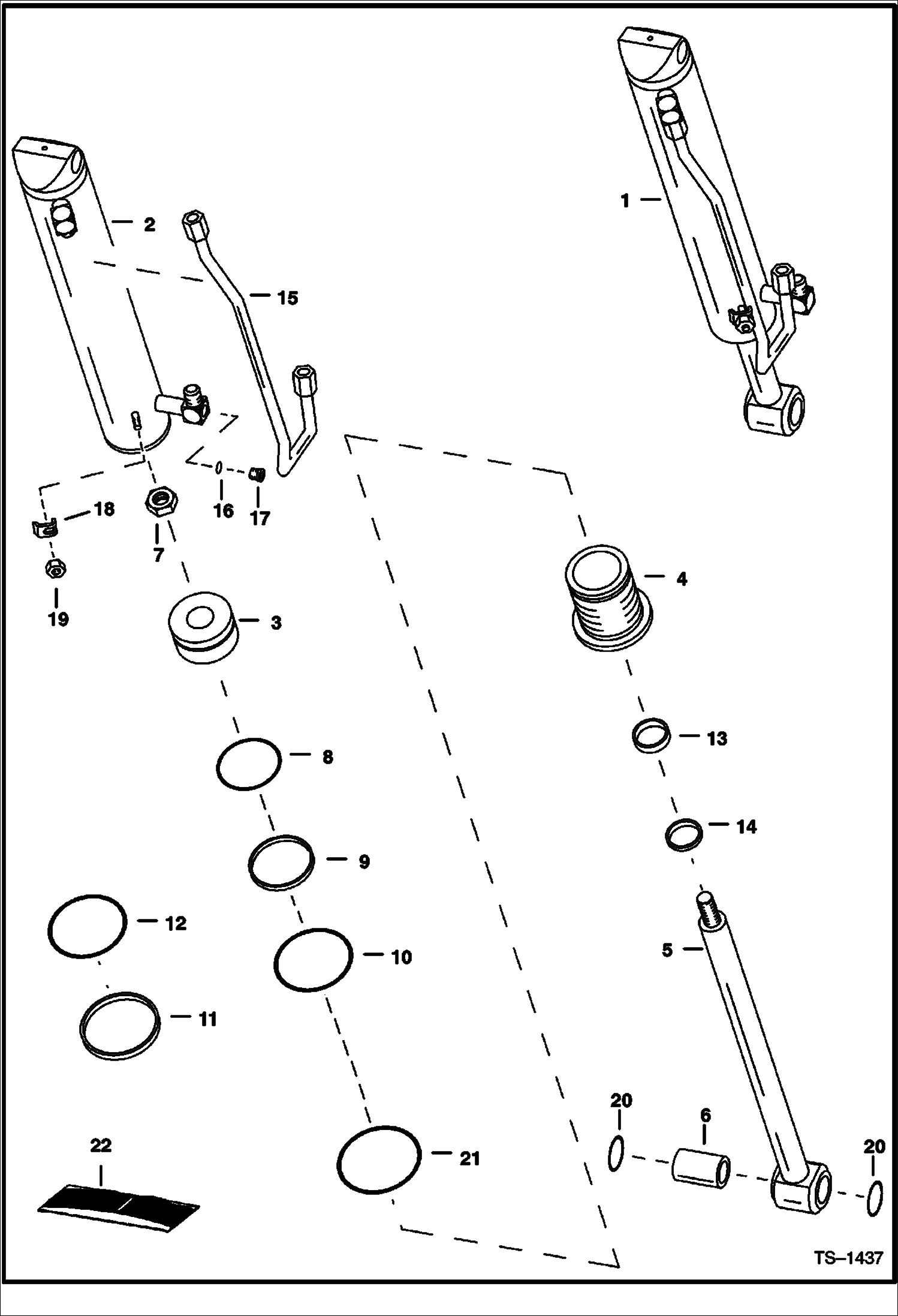 Схема запчастей Bobcat 500s - TILT CYLINDER HYDRAULIC SYSTEM