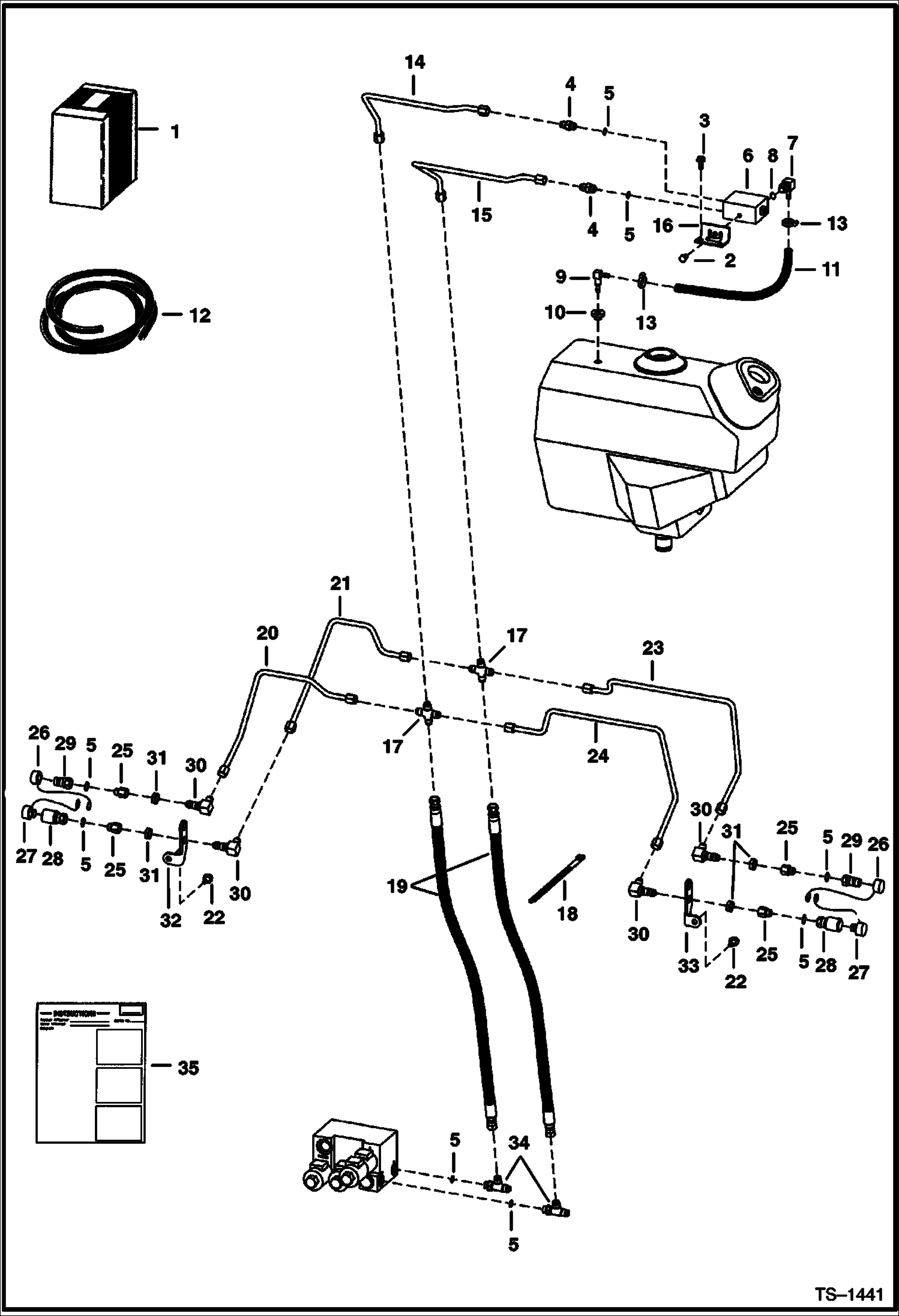 Схема запчастей Bobcat 700s - PRESSURE RELEASE KIT (High Flow Hydraulics) (W/Rear Auxiliaries) ACCESSORIES & OPTIONS