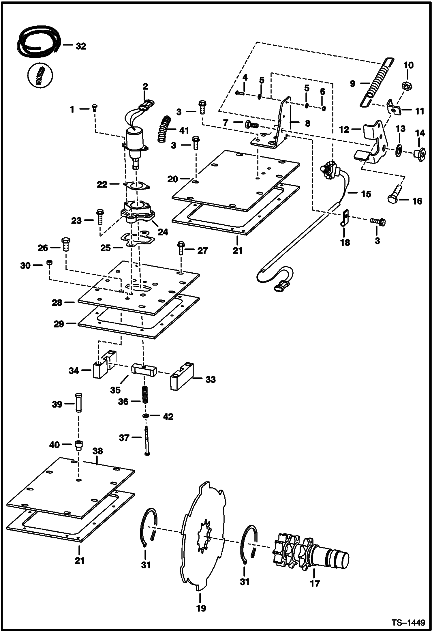 Схема запчастей Bobcat 700s - DISC BRAKE (Non-Flat Top Chaincase) (S/N 515834999 & Below, 516221999 & Below) DRIVE TRAIN