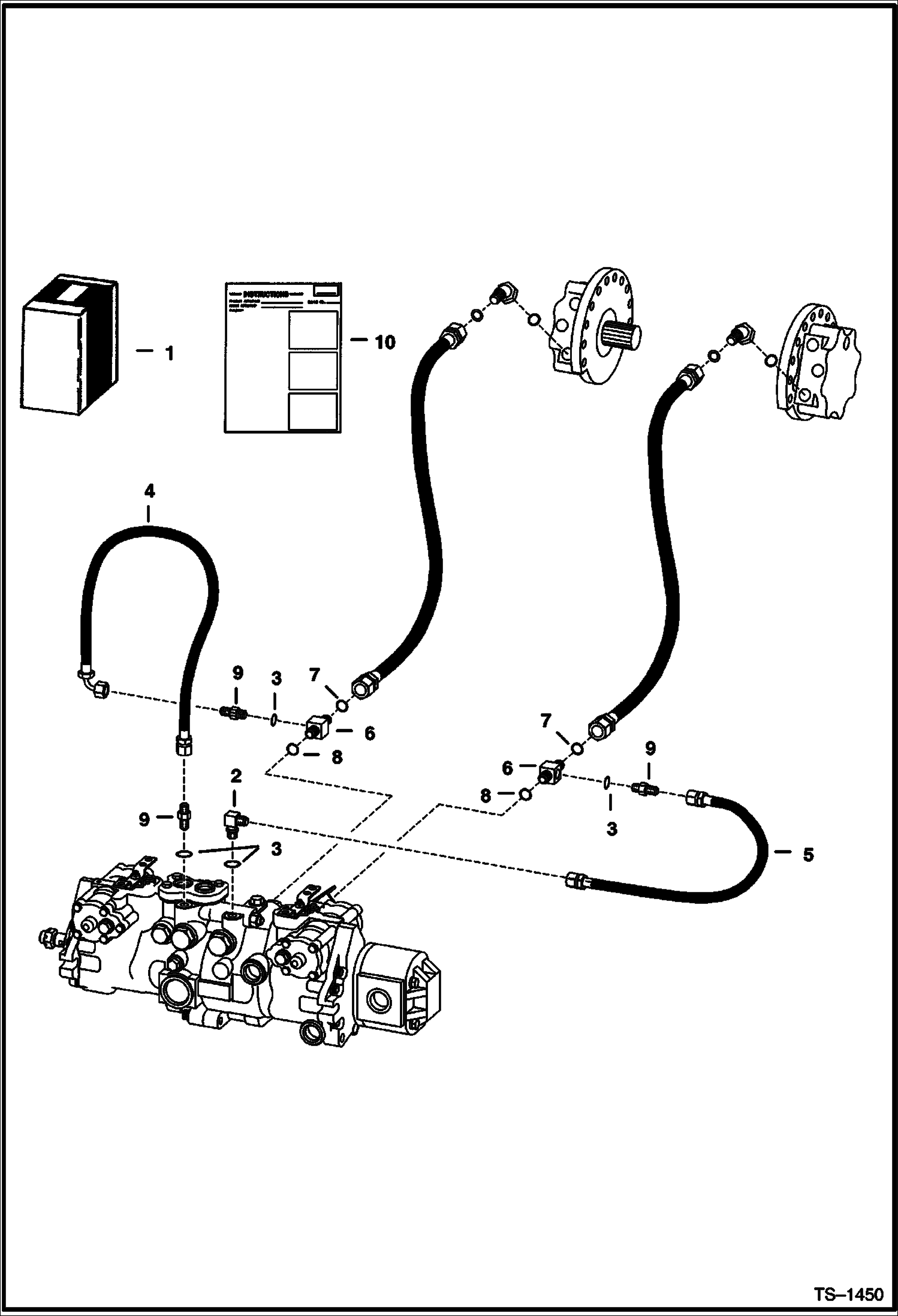 Схема запчастей Bobcat 800s - SHUNT HOSE KIT (S/N 5141 14999, 5142 12999 & Below) ACCESSORIES & OPTIONS