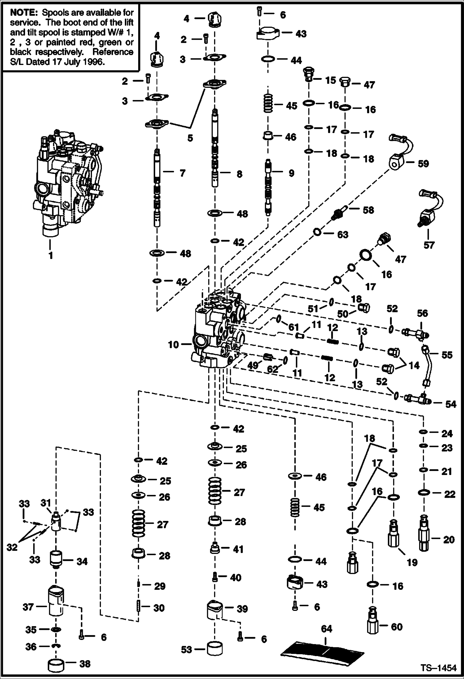 Схема запчастей Bobcat 700s - HYDRAULIC CONTROL VALVE (W/BICS Valve) (S/N 514713000 & Above, 514911453 & Above) HYDRAULIC SYSTEM