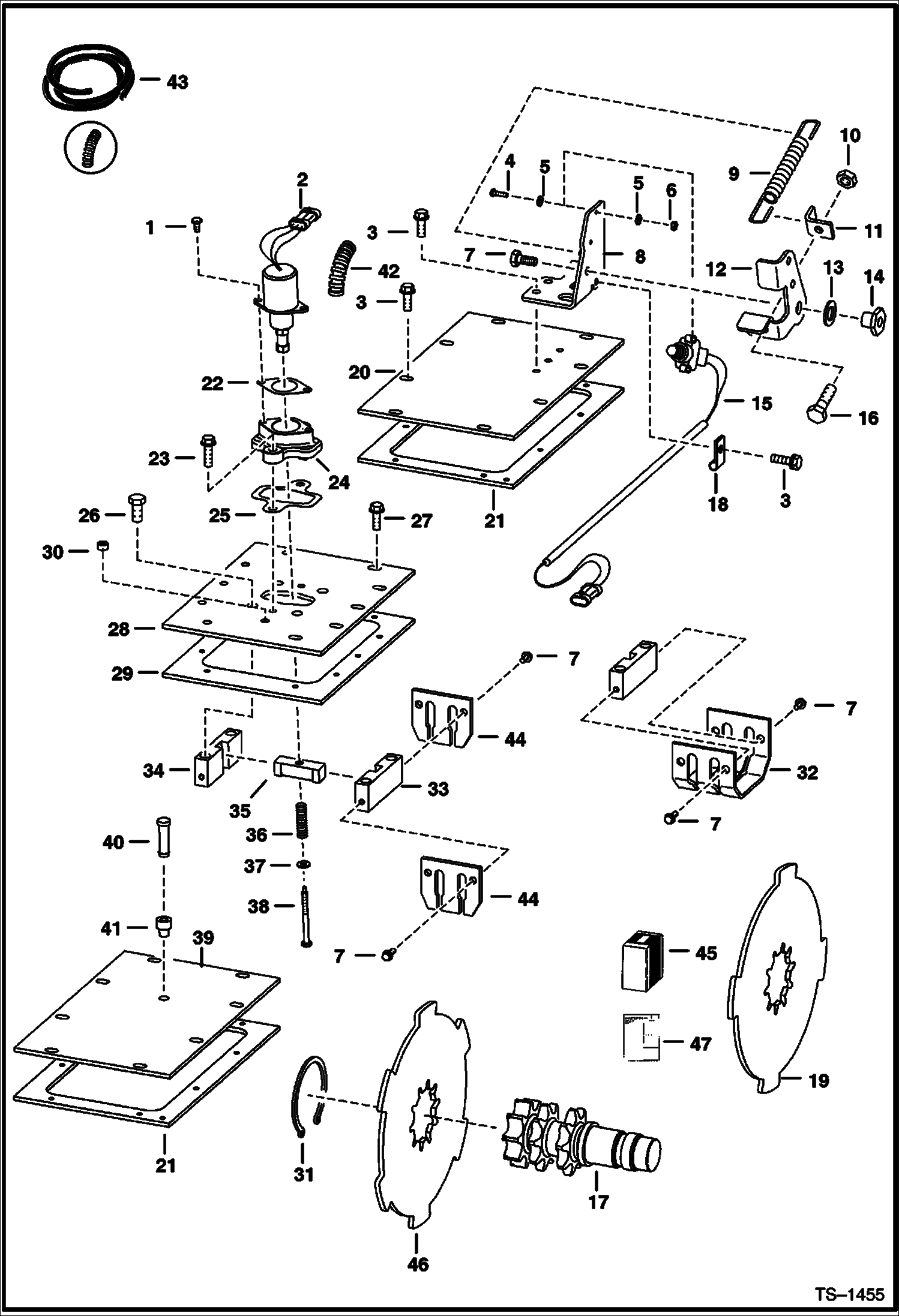 Схема запчастей Bobcat 600s - DISC BRAKE (Non-Flat Top Chaincase) DRIVE TRAIN