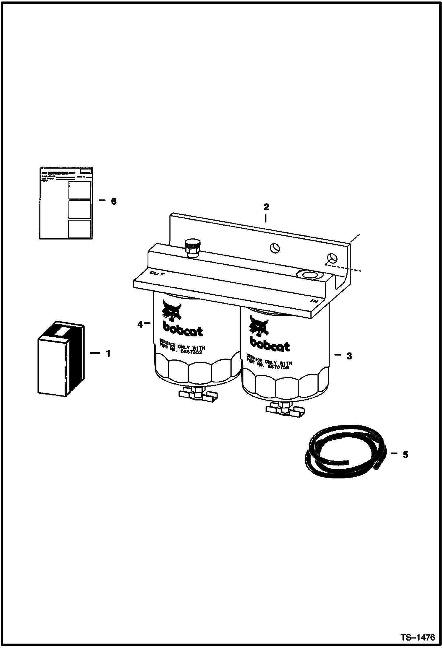 Схема запчастей Bobcat 700s - WATER SEPARATOR KIT ACCESSORIES & OPTIONS