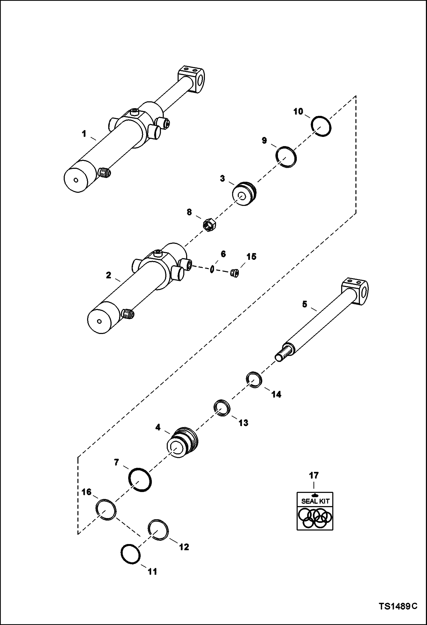 Схема запчастей Bobcat PLANERS - PLANER (Depth Control Cylinder) (Curb Planer) (15 234000101 & Above) Loader