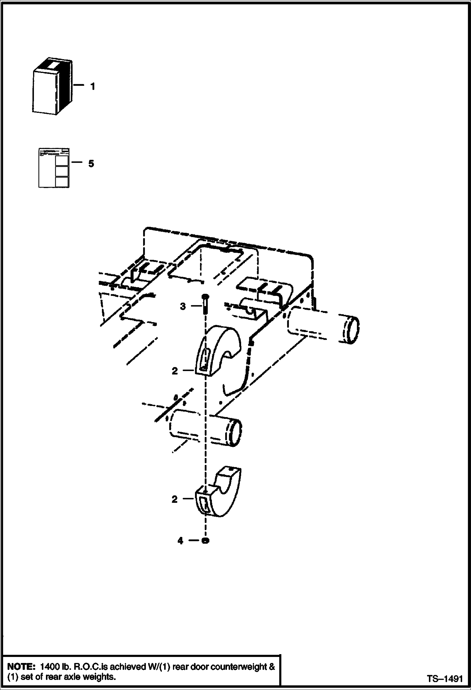 Схема запчастей Bobcat S-Series - COUNTERWEIGHT KIT (635 kg) (1400 lb) ACCESSORIES & OPTIONS