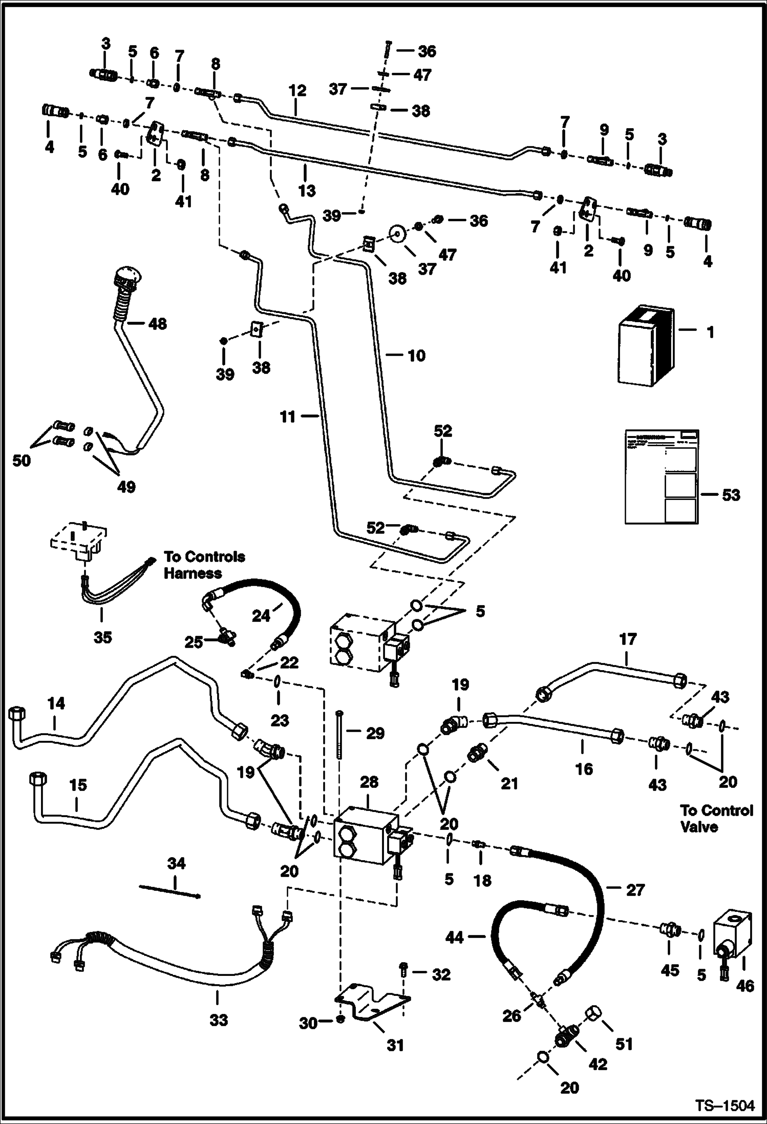 Схема запчастей Bobcat 700s - REAR AUXILIARY (W/FF Couplers) (S/N 5096 39190-40659, 5096 16447-16541) ACCESSORIES & OPTIONS