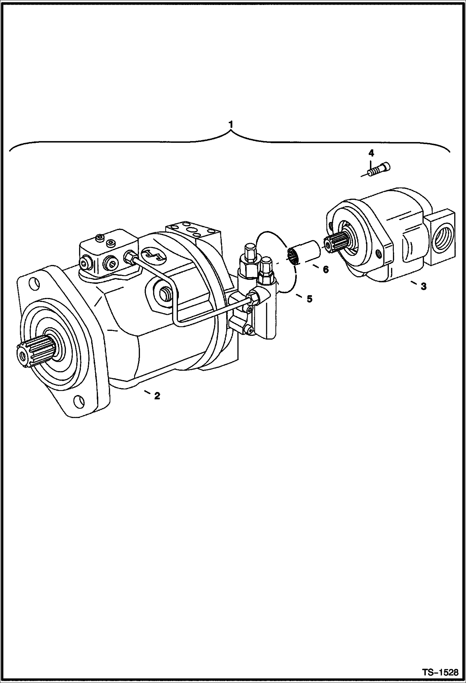 Схема запчастей Bobcat 341 - PUMP ASSY. HYDRAULIC SYSTEM